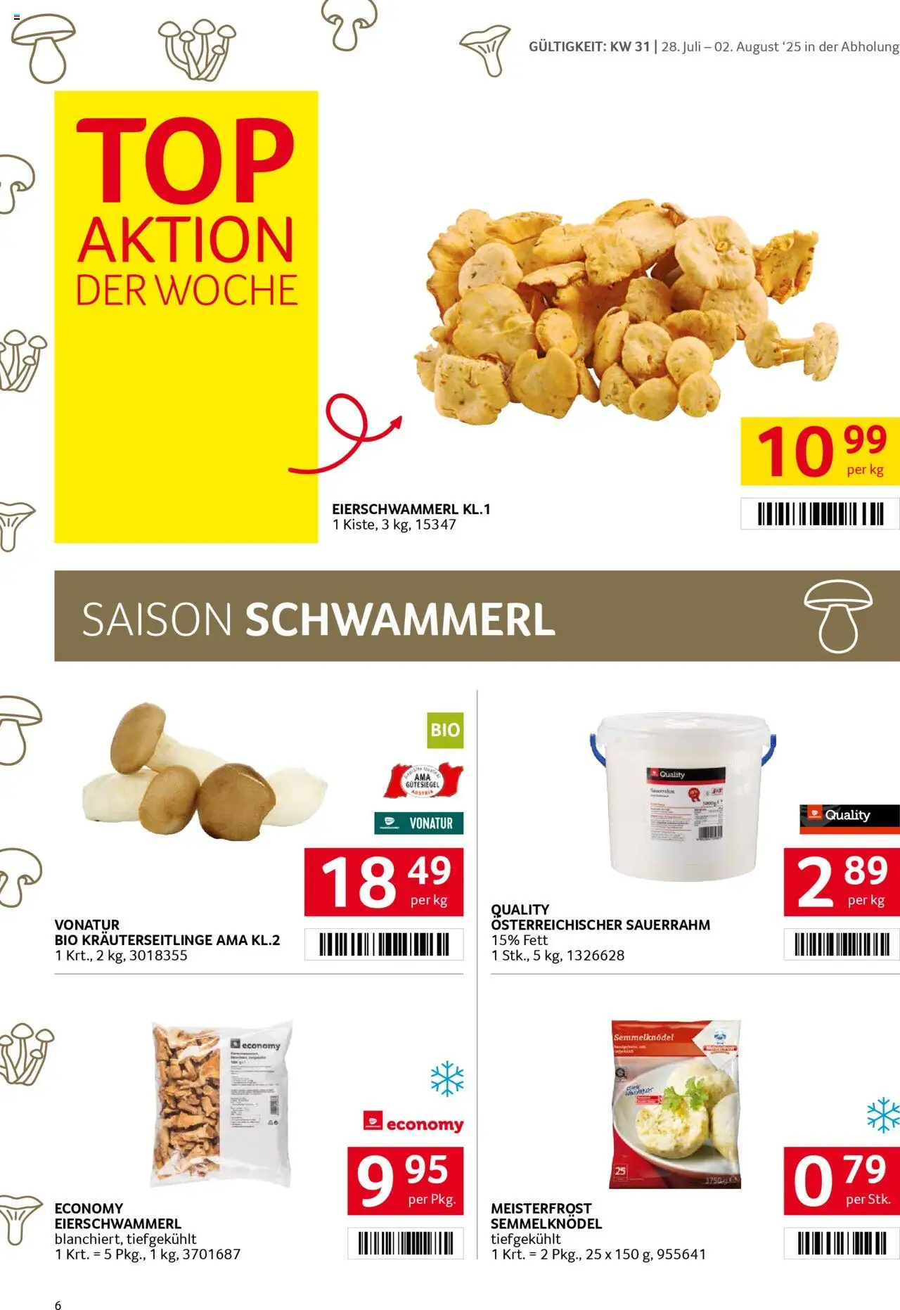 Transgourmet Flugblatt gültig ab 27.07.2025 | Seite: 6 | Produkte: Sauerrahm