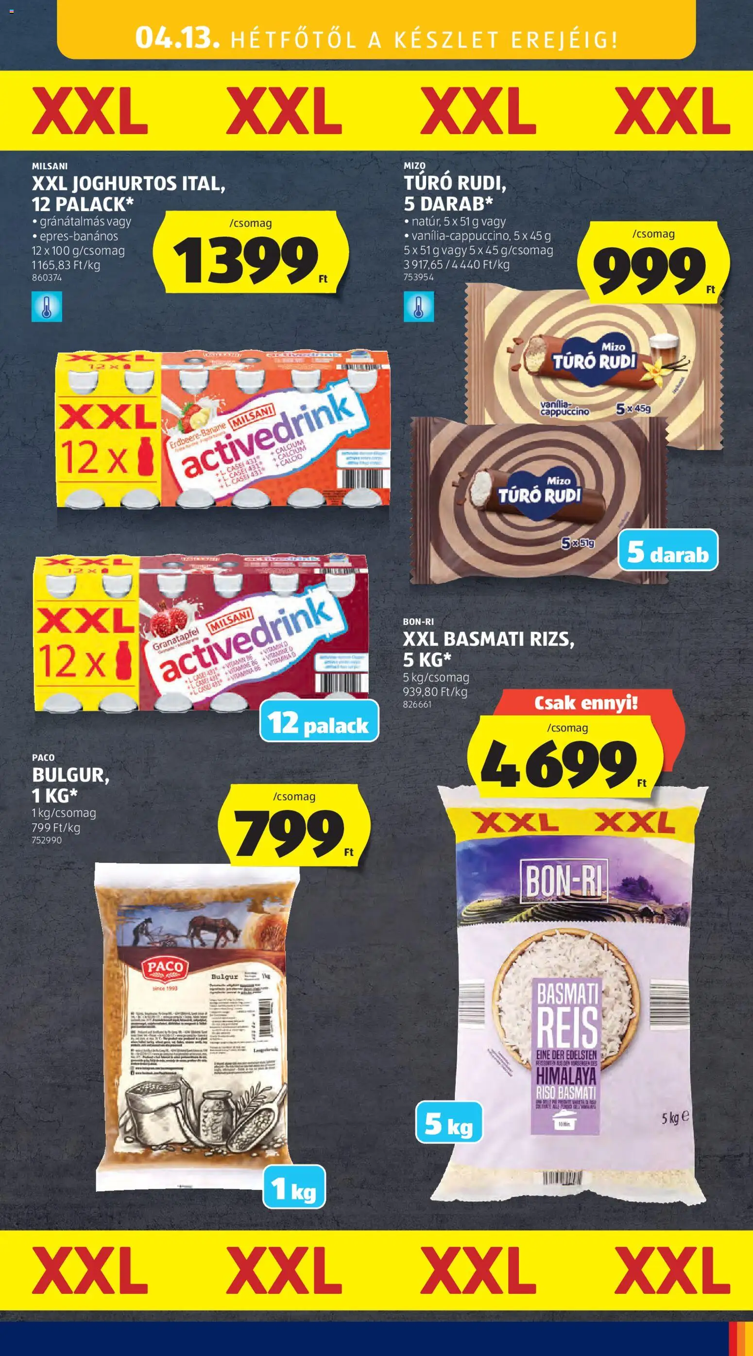 Aldi akciós ujság - amely érvényes a következő dátumtól: 09.04.2026 | Oldal: 41 | Termékek: Cappuccino, Vitamin d, Bulgur, Túró