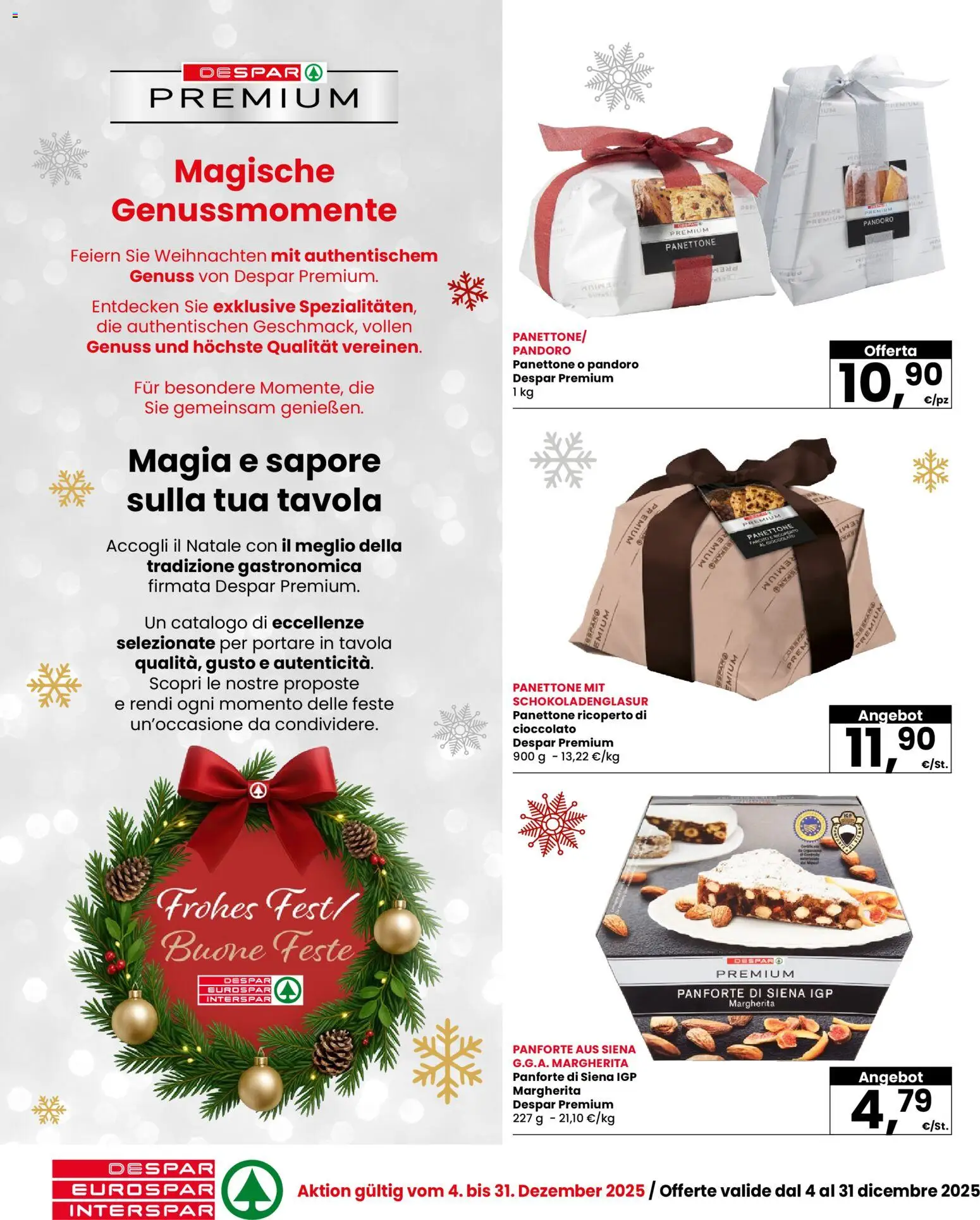 Volantino Despar del 04.12.2025 | Pagina: 2 | Prodotti: Cioccolato, Pandoro, Panettone