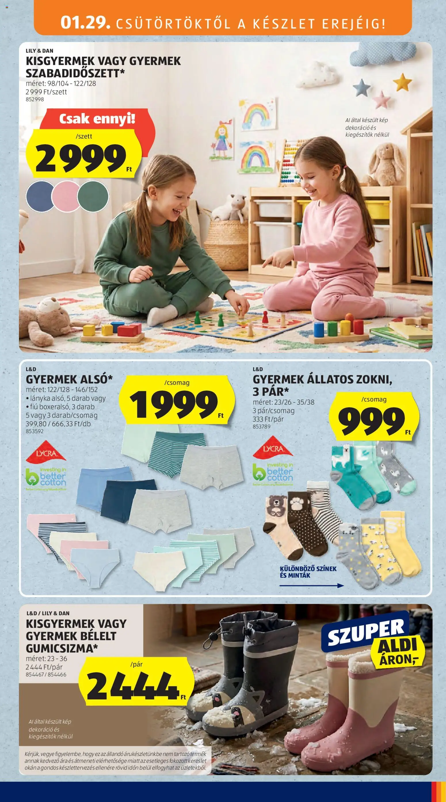 Aldi akciós ujság - amely érvényes a következő dátumtól: 29.01.2026 | Oldal: 3 | Termékek: Gumicsizma, Dekoráció