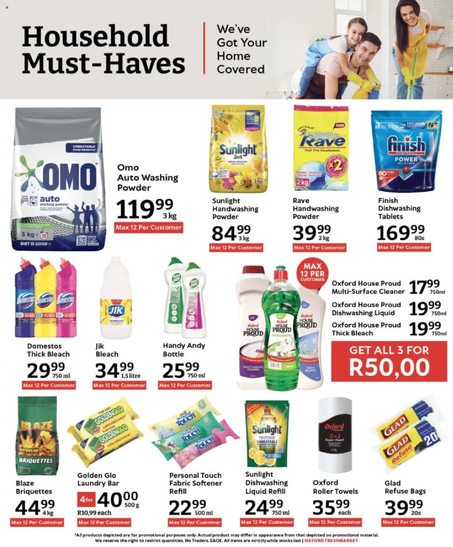 New Oxford Freshmarket catalogue – valid from 29.10.2025 | Page: 26 | Products: Bleach, Powder, Refuse bags, Dishwashing liquid