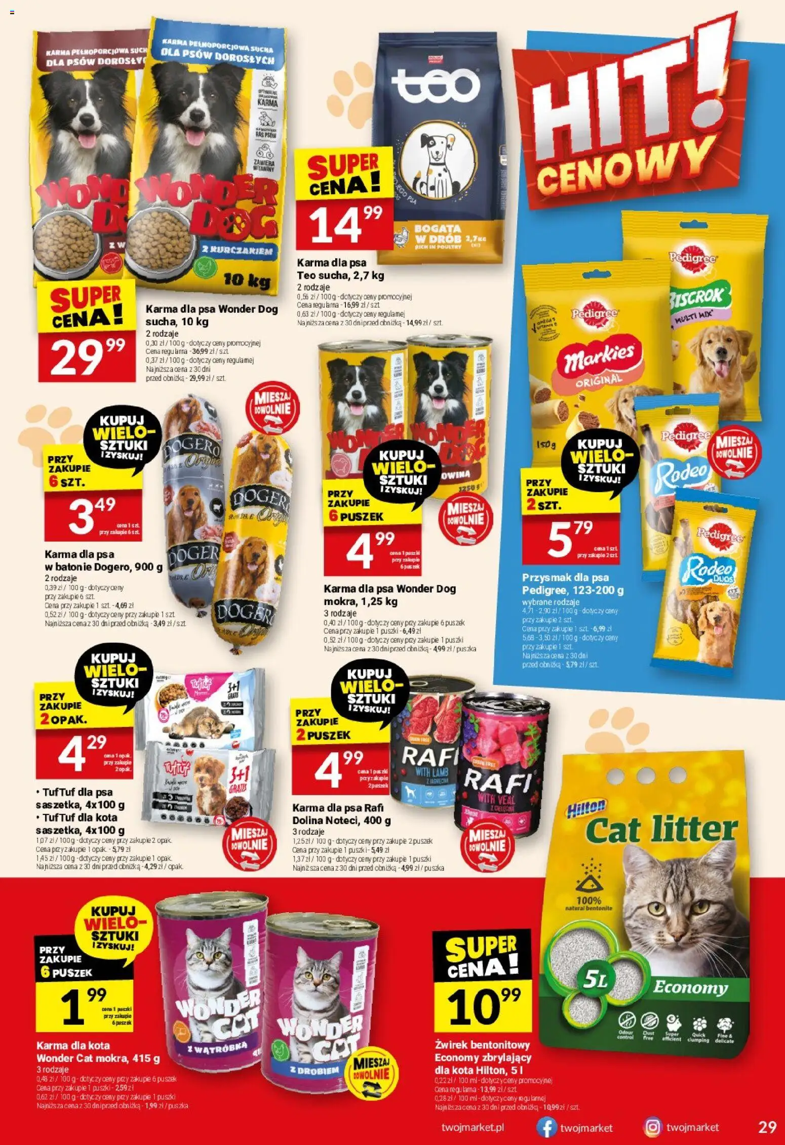 Twój Market Gazetka od 07.01.2026 | Strona: 29 | Produkty: Pedigree, Karma dla kota, Karma dla psa, Żwirek bentonitowy