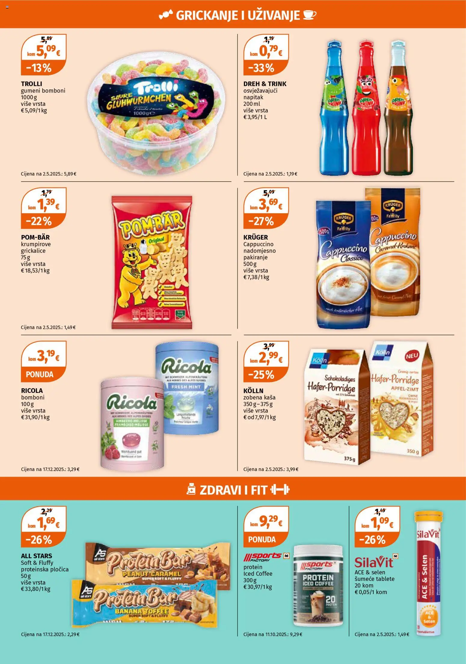 Müller katalog | vrijedi od 02.03.2026 | Stranica: 16 | Proizvodi: Bomboni, Šumeće tablete, Cappuccino