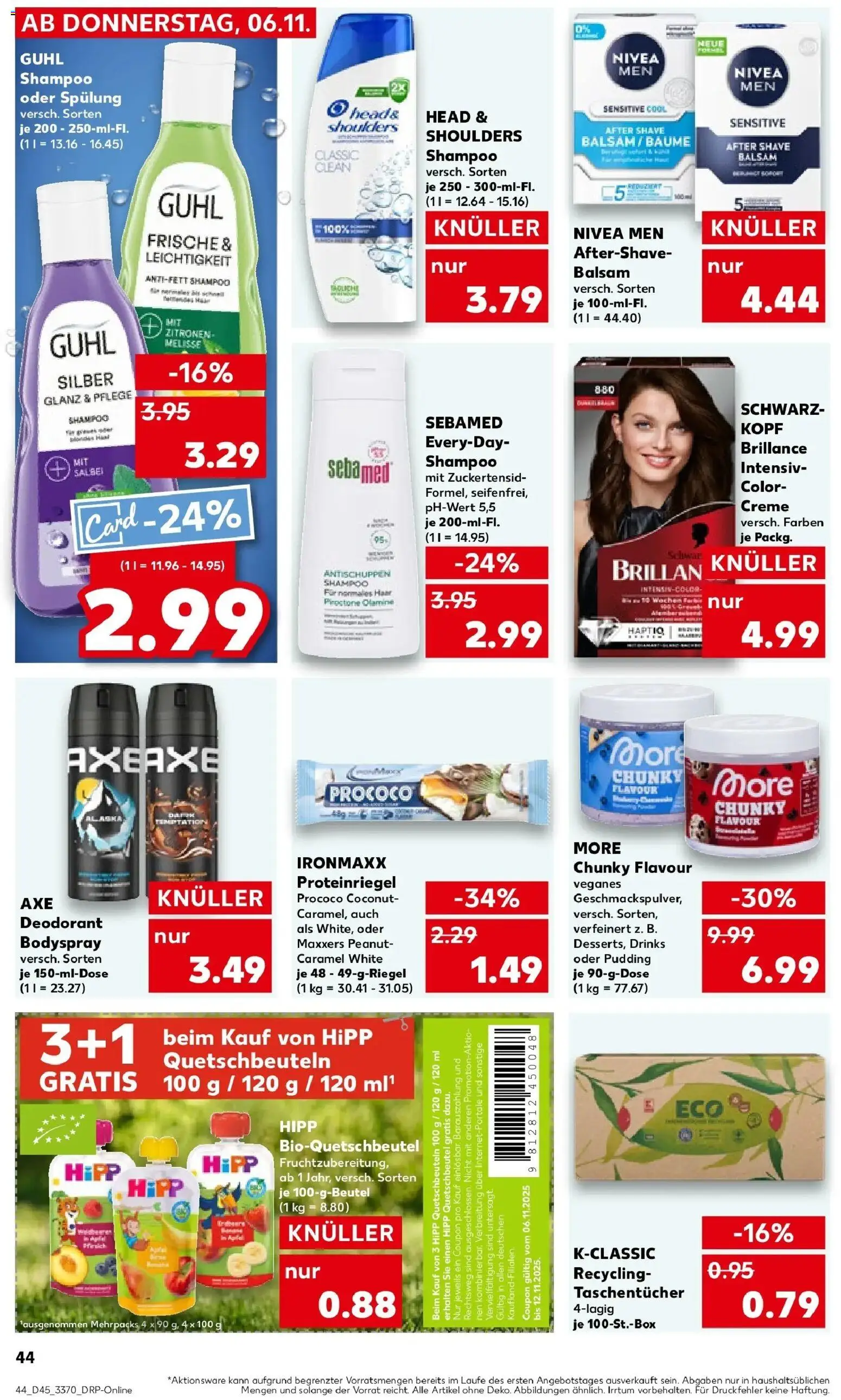 Kaufland prospekt Königs Wusterhausen	 – gültig ab 10.11.2025 | Seite: 44 | Produkte: Head & shoulders, Pudding, Creme, Deodorant