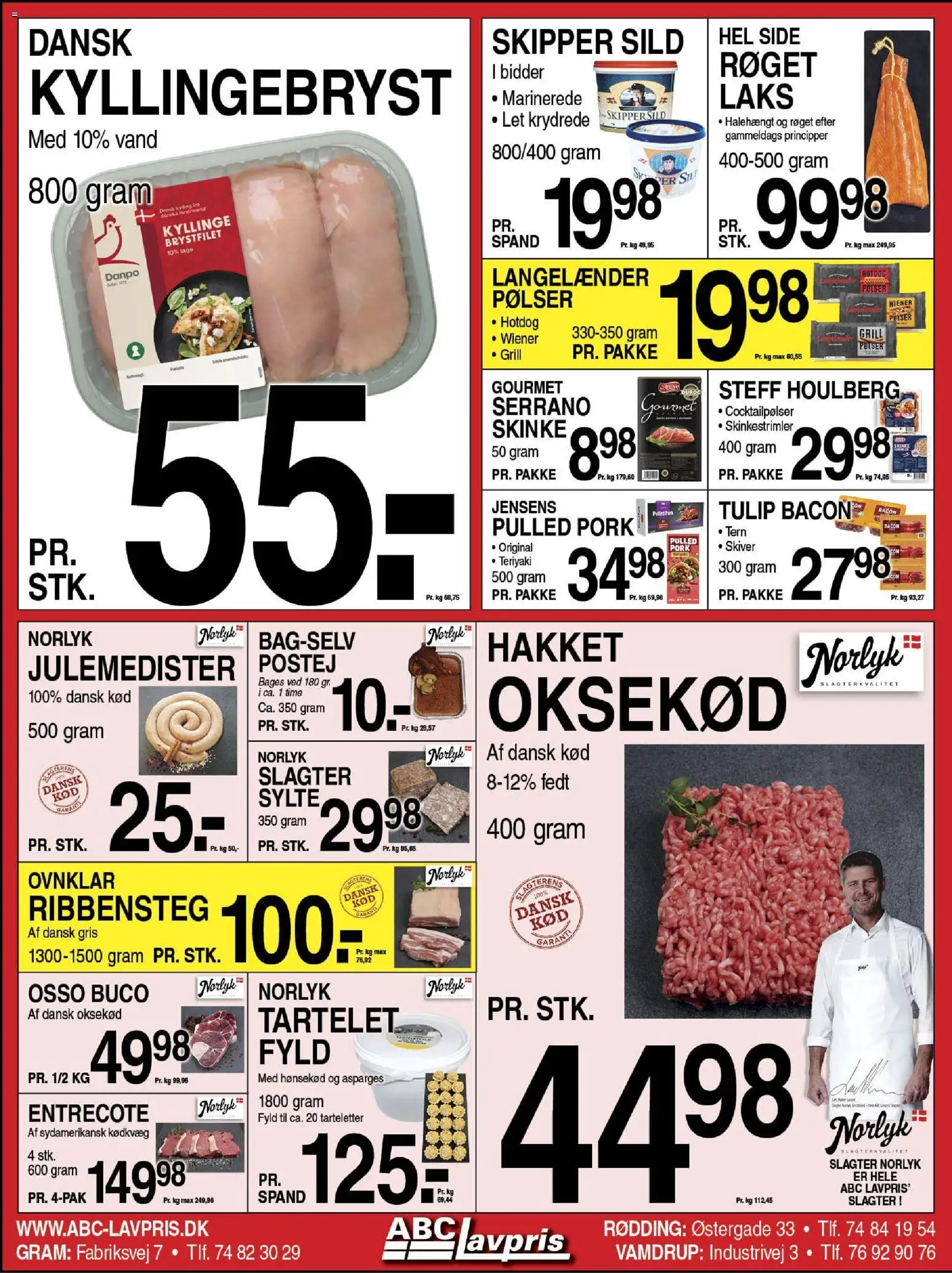 Abc Lavpris tilbudsavis – gyldig fra 12.11.2025 | Side: 3 | Produkter: Oksekød, Cocktailpølser, Bacon, Grill
