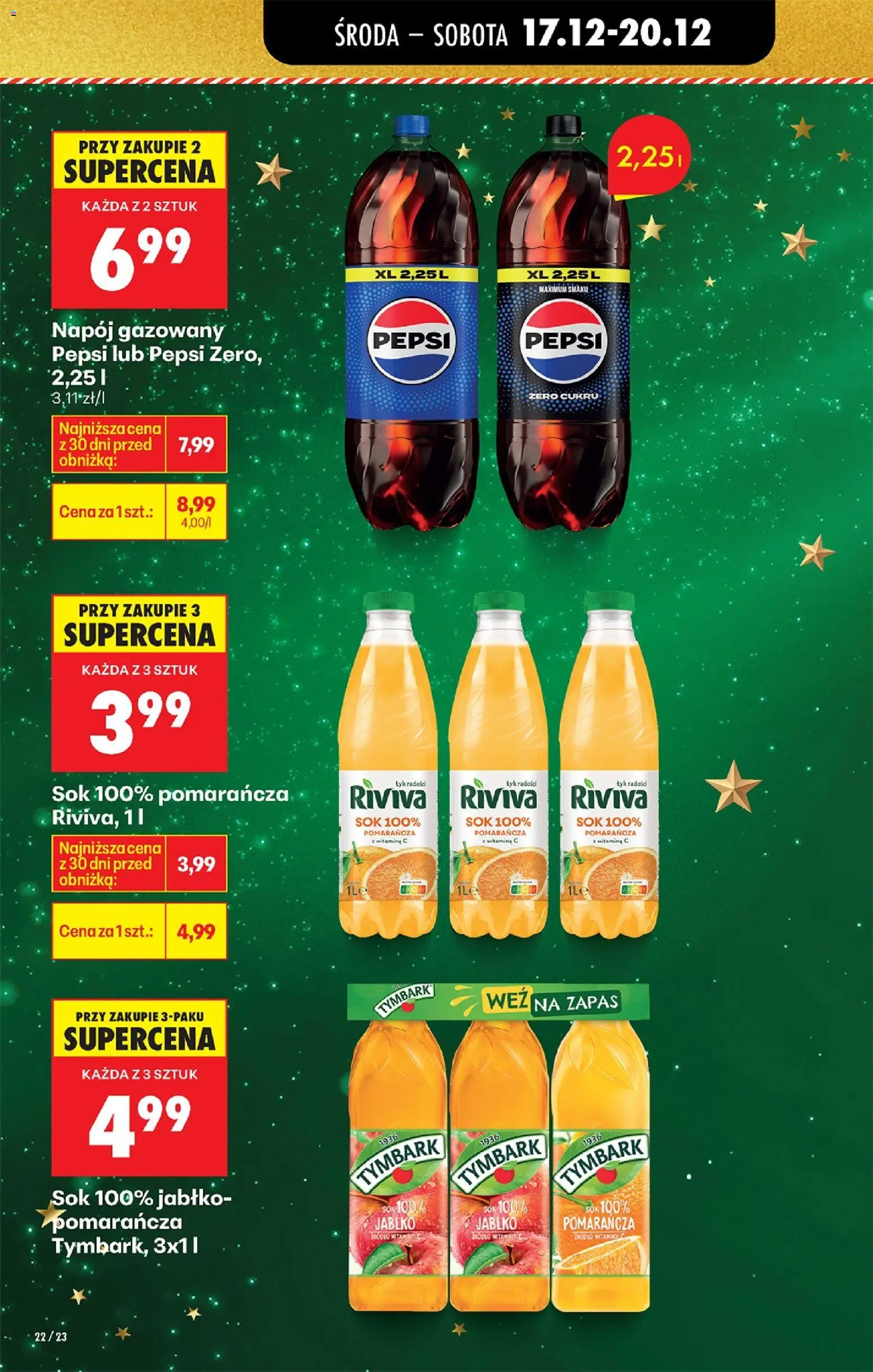 Biedronka gazetka - Oferta w tym tygodniu od 17.12.2025 | Strona: 28 | Produkty: Sok pomarańczowy, Pepsi, Sok, Sos