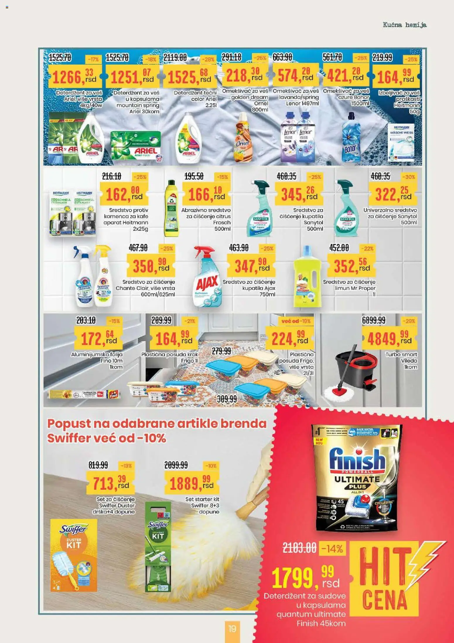 Aroma Market katalog - važi od 27.11.2025 | Strana: 19 | Proizvode: Aluminijumska folija, Finish, Mr proper, Limun