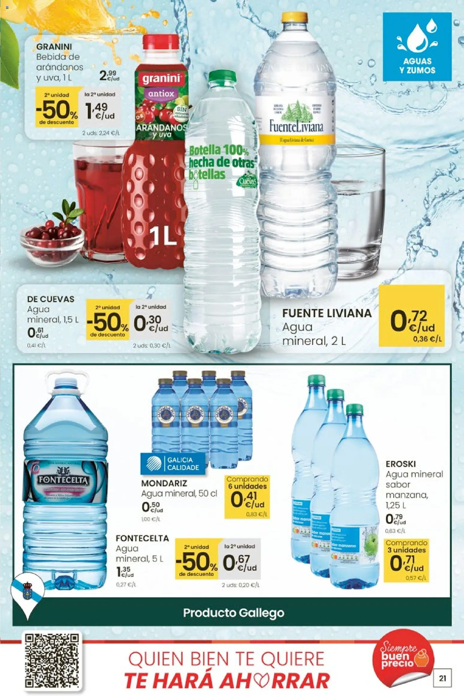 Eroski - Adelántate a la Navidad │ válido desde el 13.11.2025 | Página: 21 | Productos: Té, Agua mineral