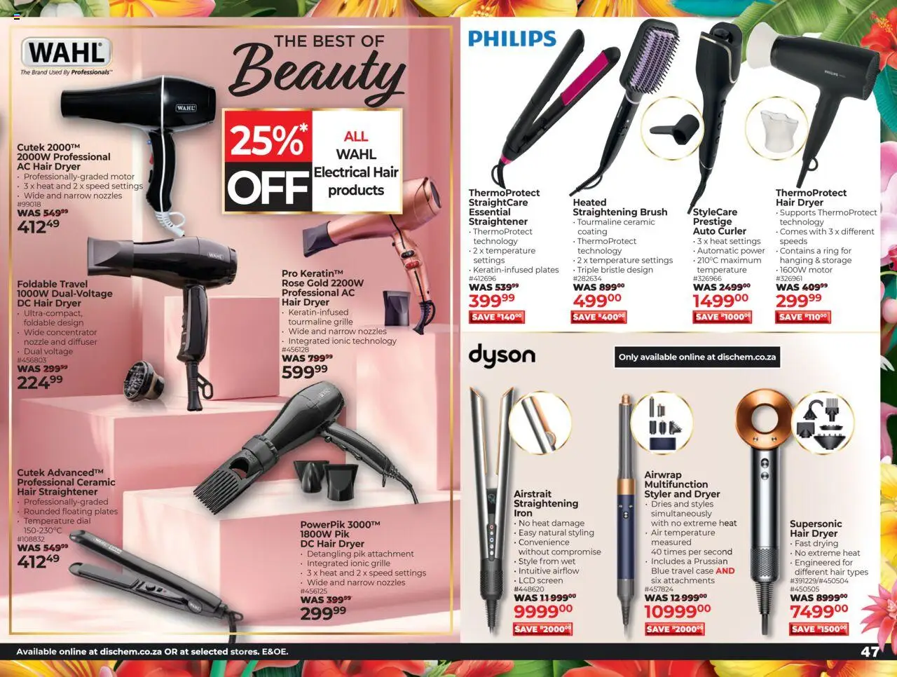 Dis-Chem - Beauty Fair │ valid from 21.08.2025 | Page: 48 | Products: Diffuser, Dryer, Hair straightener, Brush