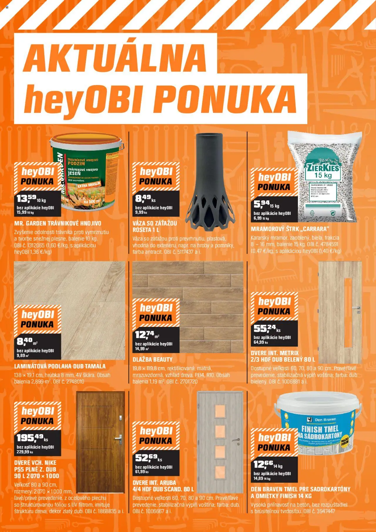 Nové OBI akcie – leták je platný od 02.10.2025 | Strana: 10 | Produkty: Dlažba, Dvere, Laminátová podlaha
