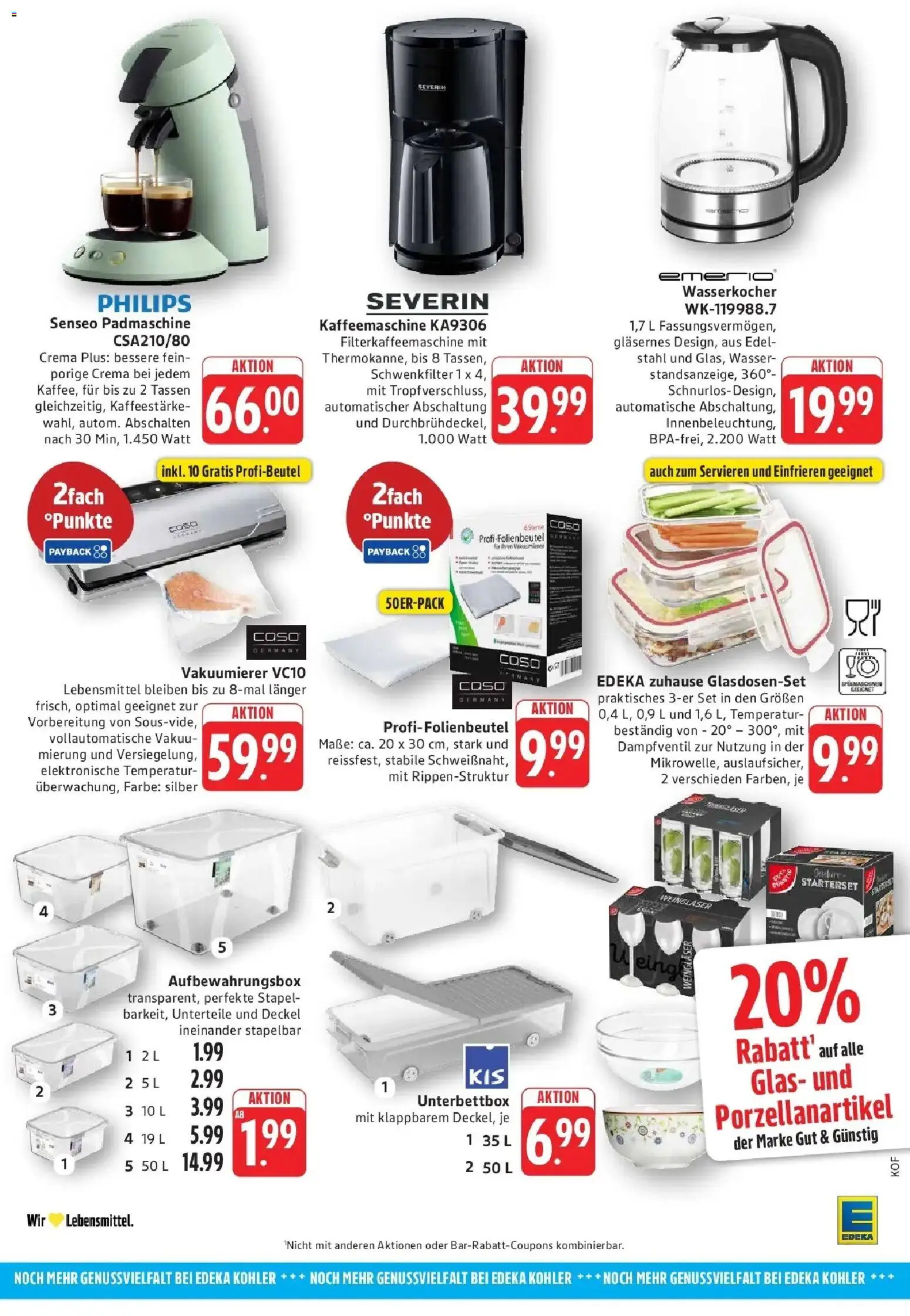 E center Prospekt Offenburg	 – gültig ab 05.04.2026 | Seite: 50 | Produkte: Philips, Wasserkocher, Vakuumierer, Wasser