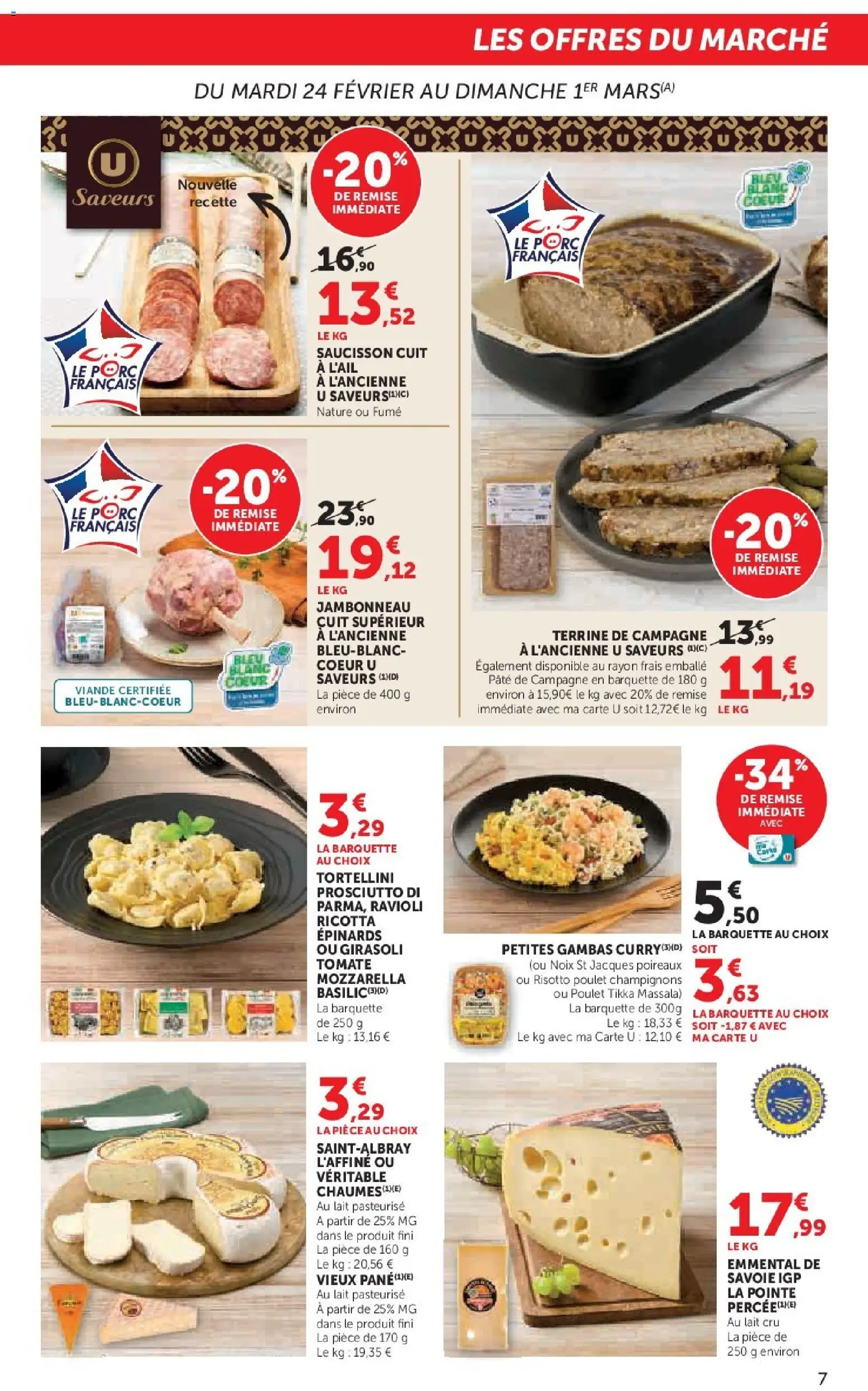 {H1} | Page: 7 | Produits: Saucisson, Poireaux, Curry, Porc