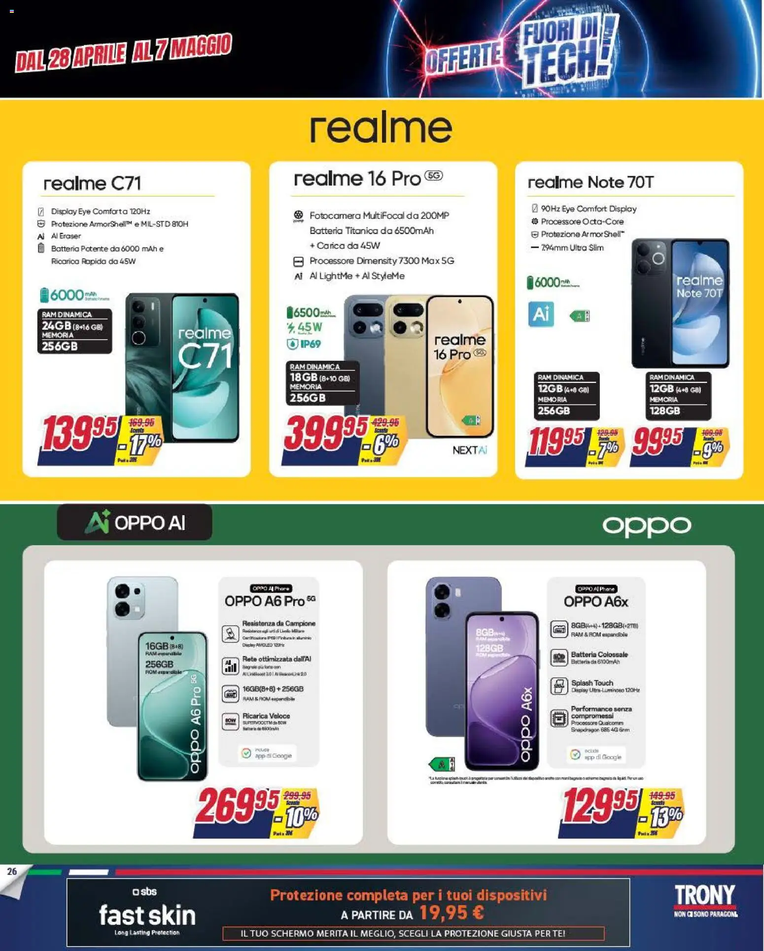 Volantino Trony del 28.04.2026 | Pagina: 26 | Prodotti: Schermo, Tè, Fotocamera, Batteria