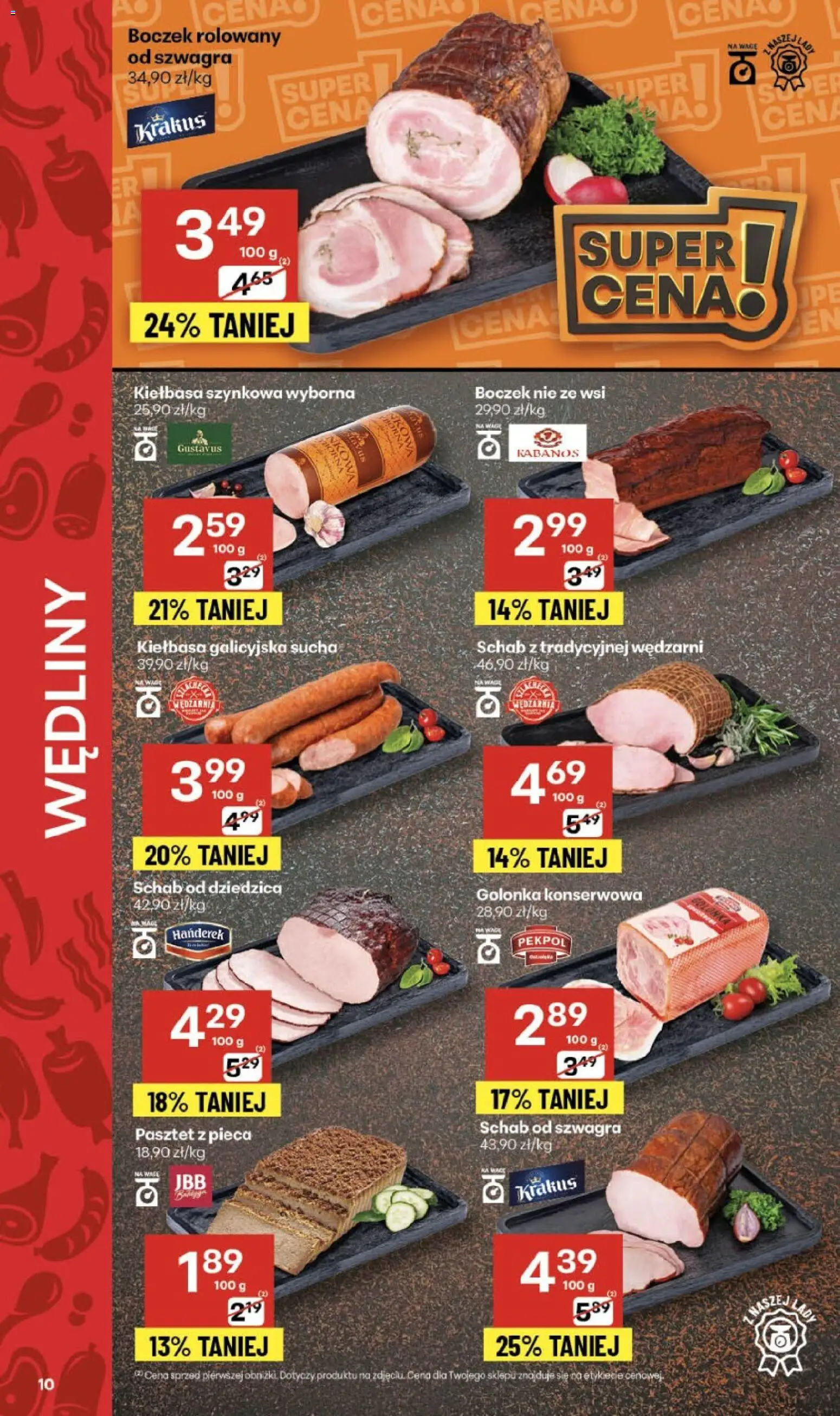 Delikatesy Centrum Gazetka od 06.11.2025 | Strona: 10 | Produkty: Kiełbasa, Schab, Boczek, Wędliny