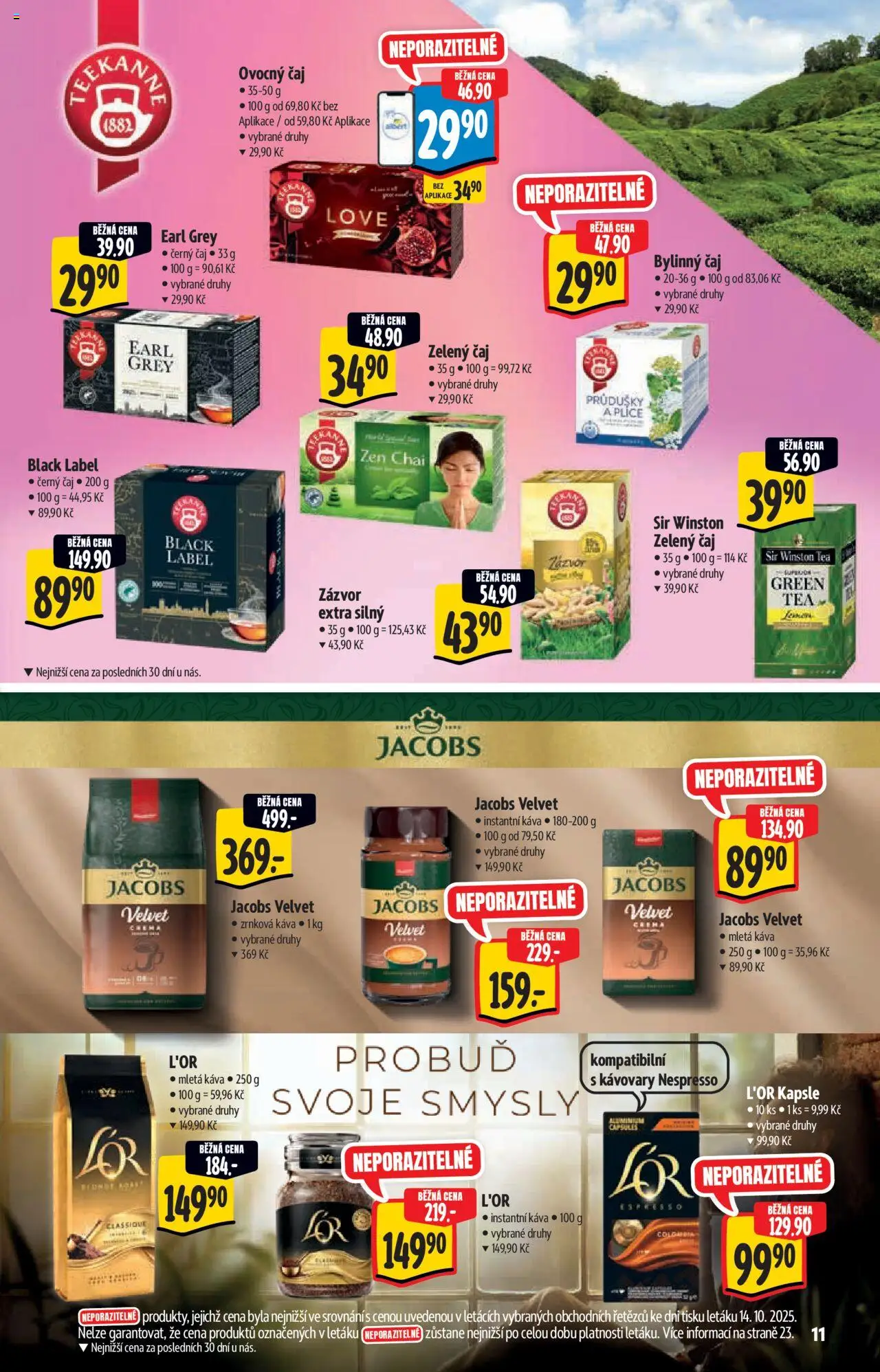 Albert katalog - Hypermarket od 22.10.2025 | Strana: 11 | Produkty: Instantní káva, Teekanne, Zázvor, Jacobs velvet