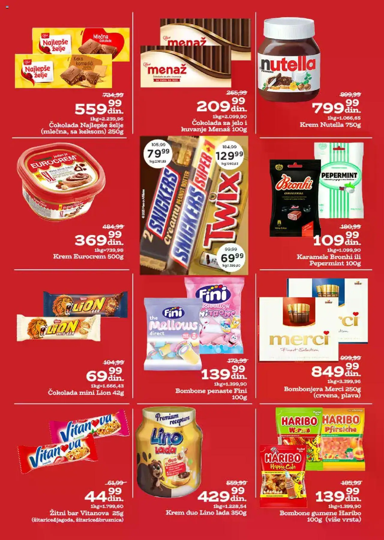 Univerexport katalog - važi od 18.08.2025 | Strana: 18 | Proizvode: Bombone, Keks, Čokolada, Nutella