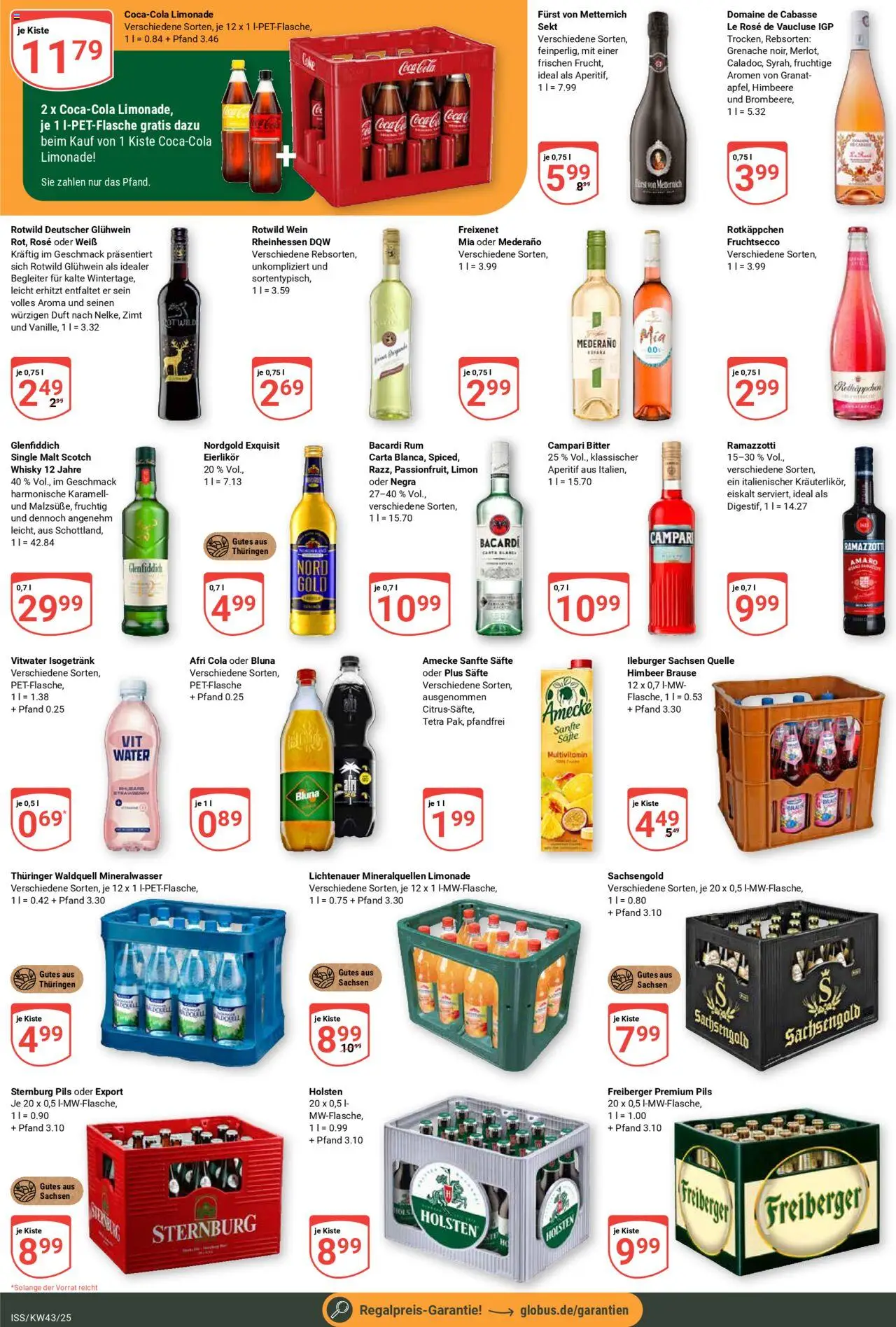 Globus Prospekt 	 – gültig ab 20.10.2025 | Seite: 3 | Produkte: Cola, Freixenet, Campari, Limonade