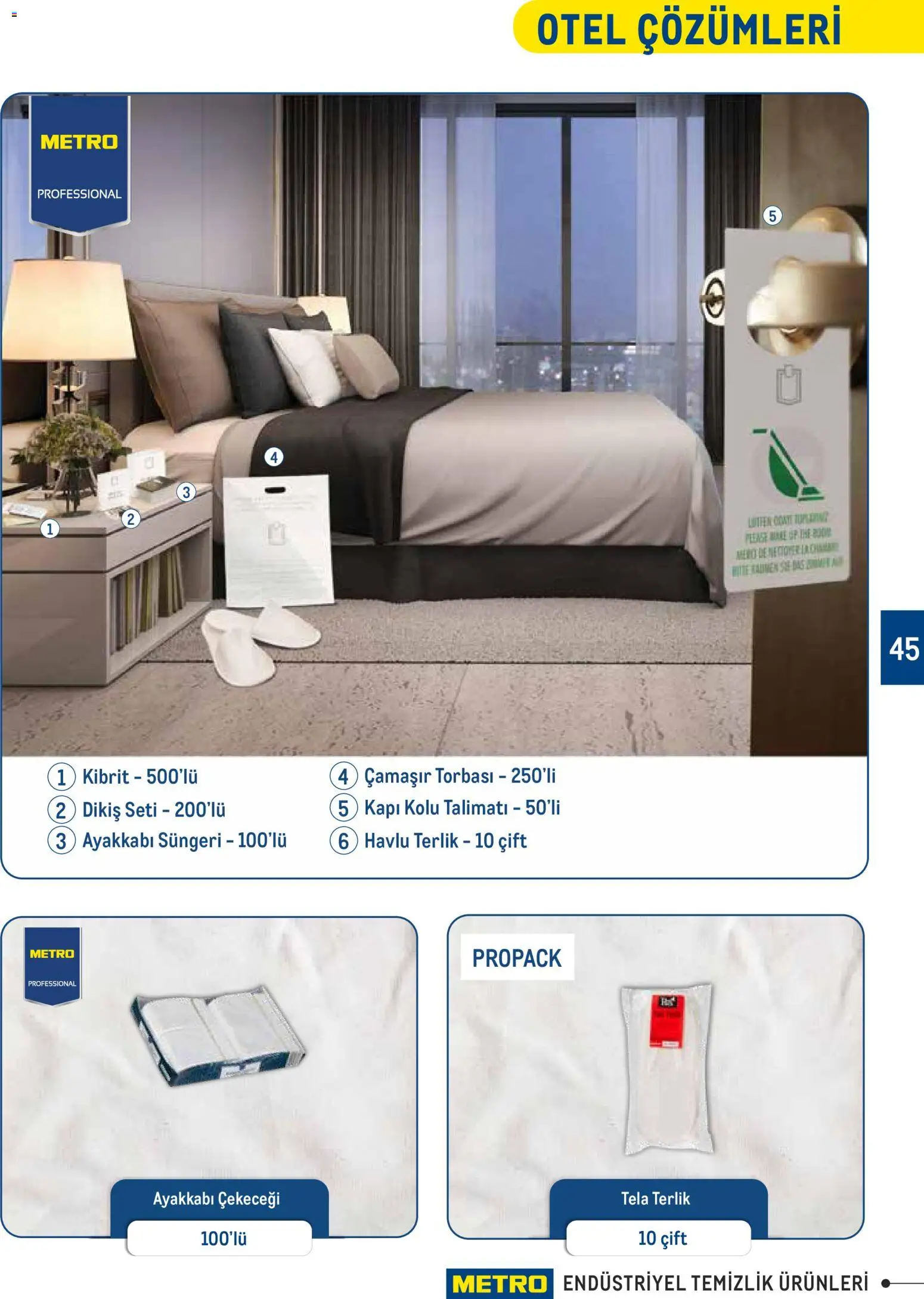 Metro - Endüstriyel Temizlik Ürünleri - 30.12.2025 tarihinden itibaren geçerlidir | Sayfa: 45 | Ürünler: Çamaşır torbası, Terlik, Ayakkabı çekeceği