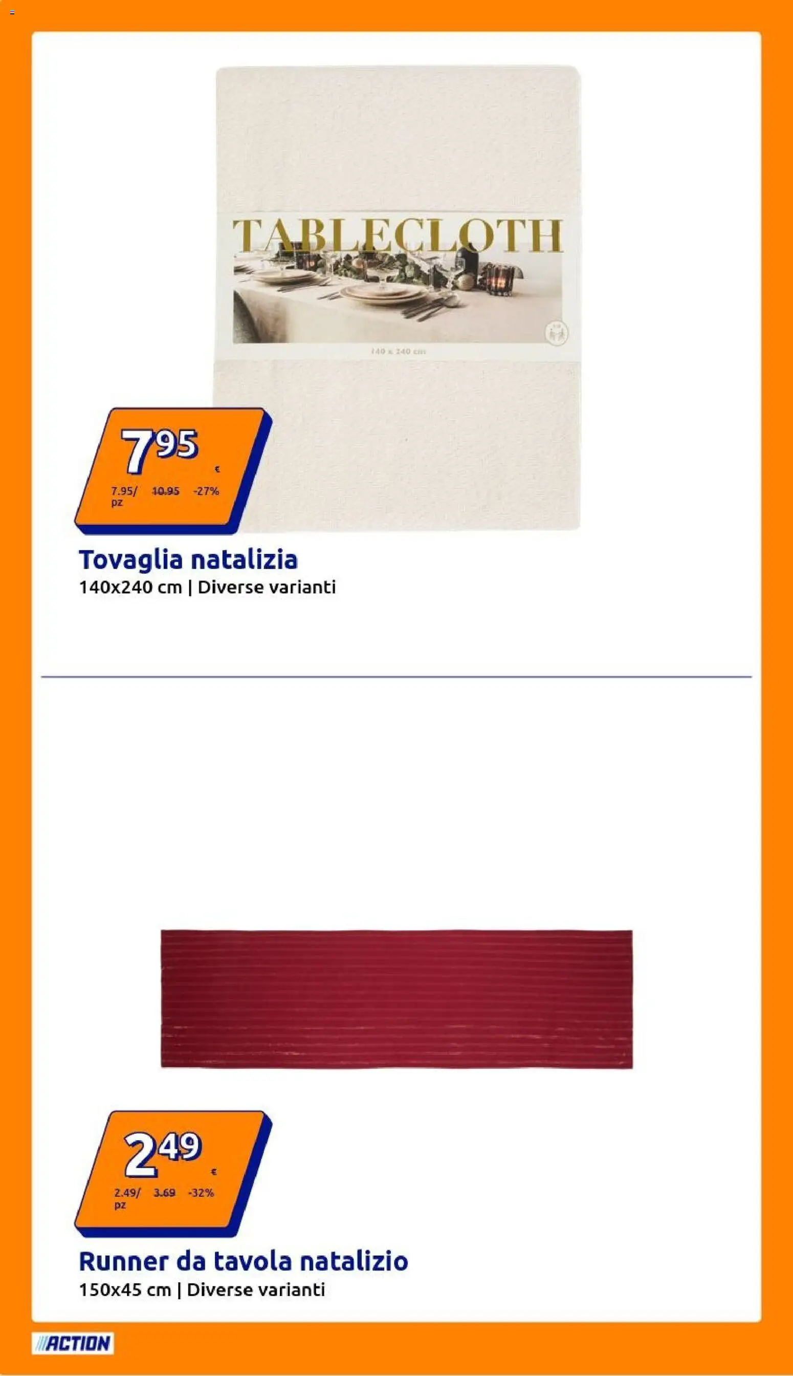 Volantino Action del 10.12.2025 | Pagina: 2 | Prodotti: Tovaglia