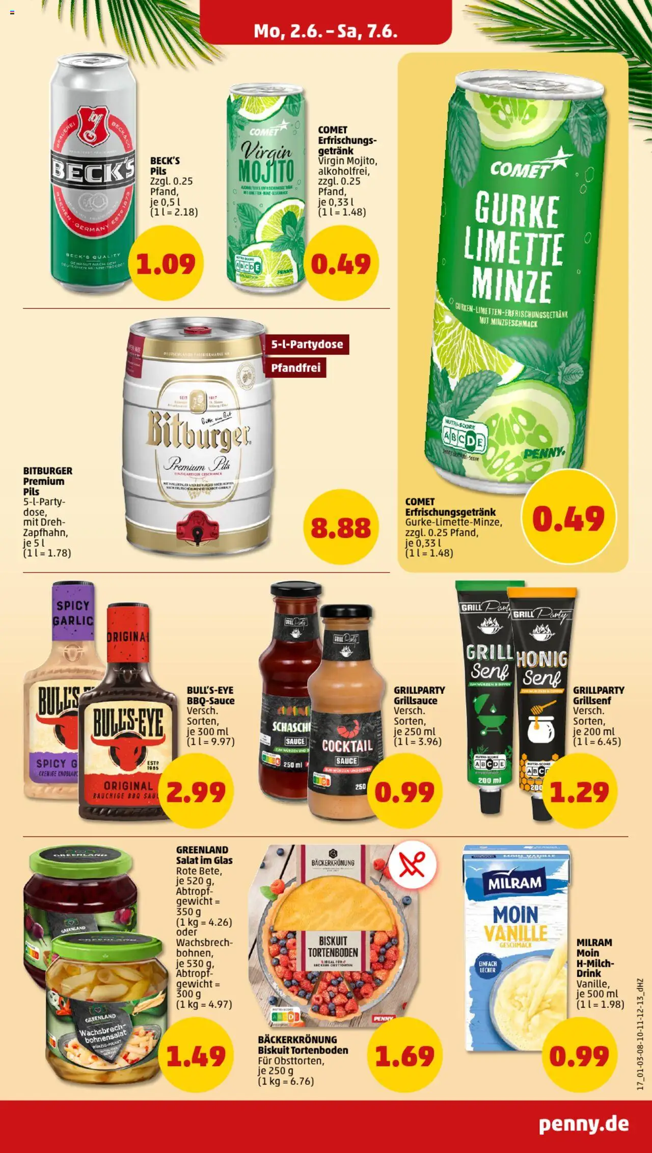 Penny Prospekt 	 - gültig ab dem 02.06.2025 | Seite: 17 | Produkte: Gewicht, Pils, Milram, Salat