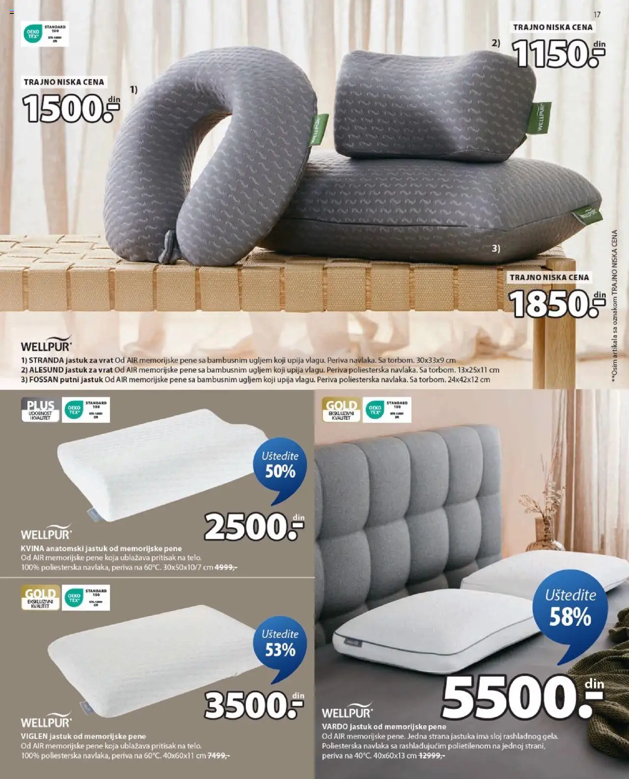 Jysk katalog - važi od 13.08.2025 | Strana: 17 | Proizvode: Jastuk, Wellpur