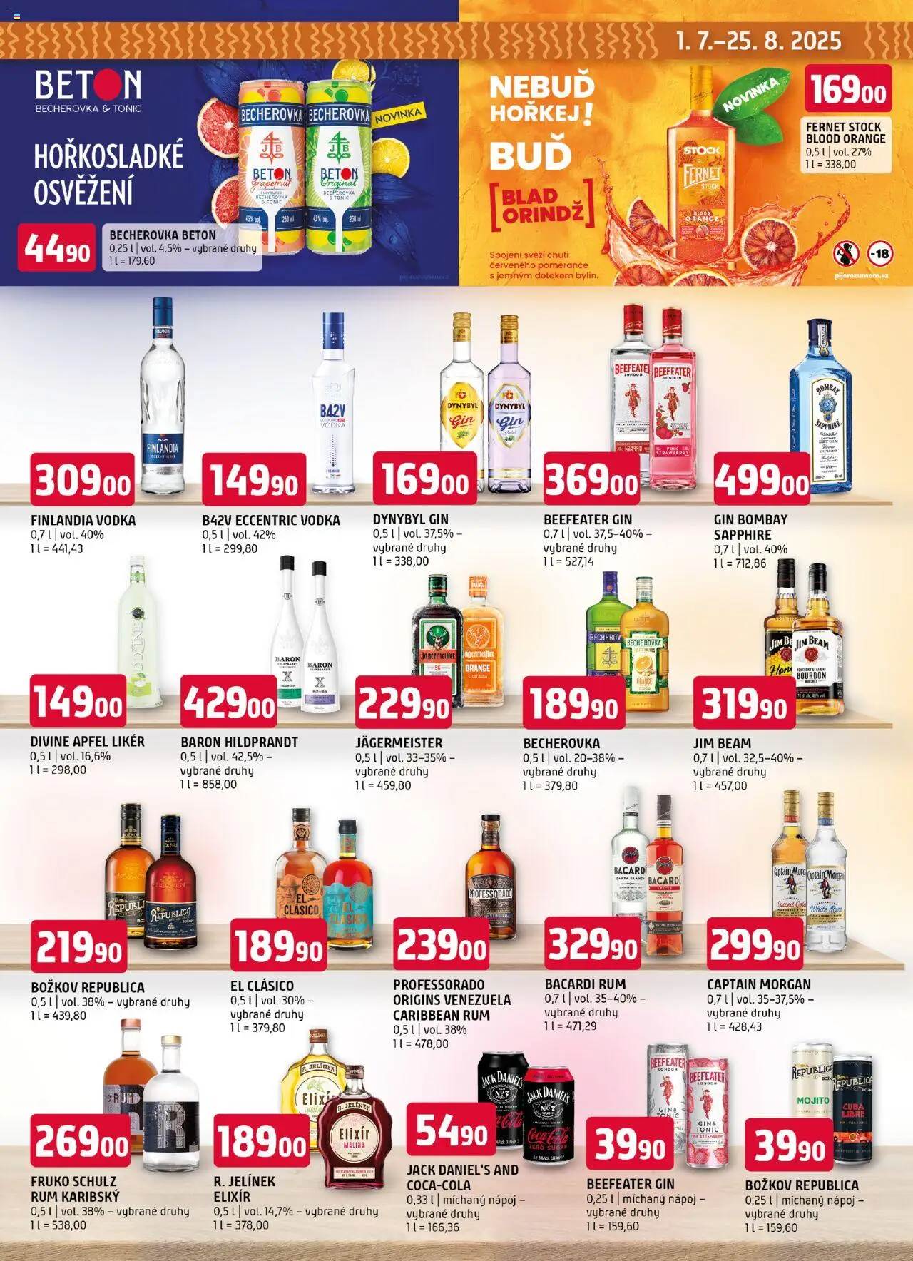 Terno leták od 13.08.2025 | Strana: 23 | Produkty: Božkov Republica, Vodka, Becherovka, Cola