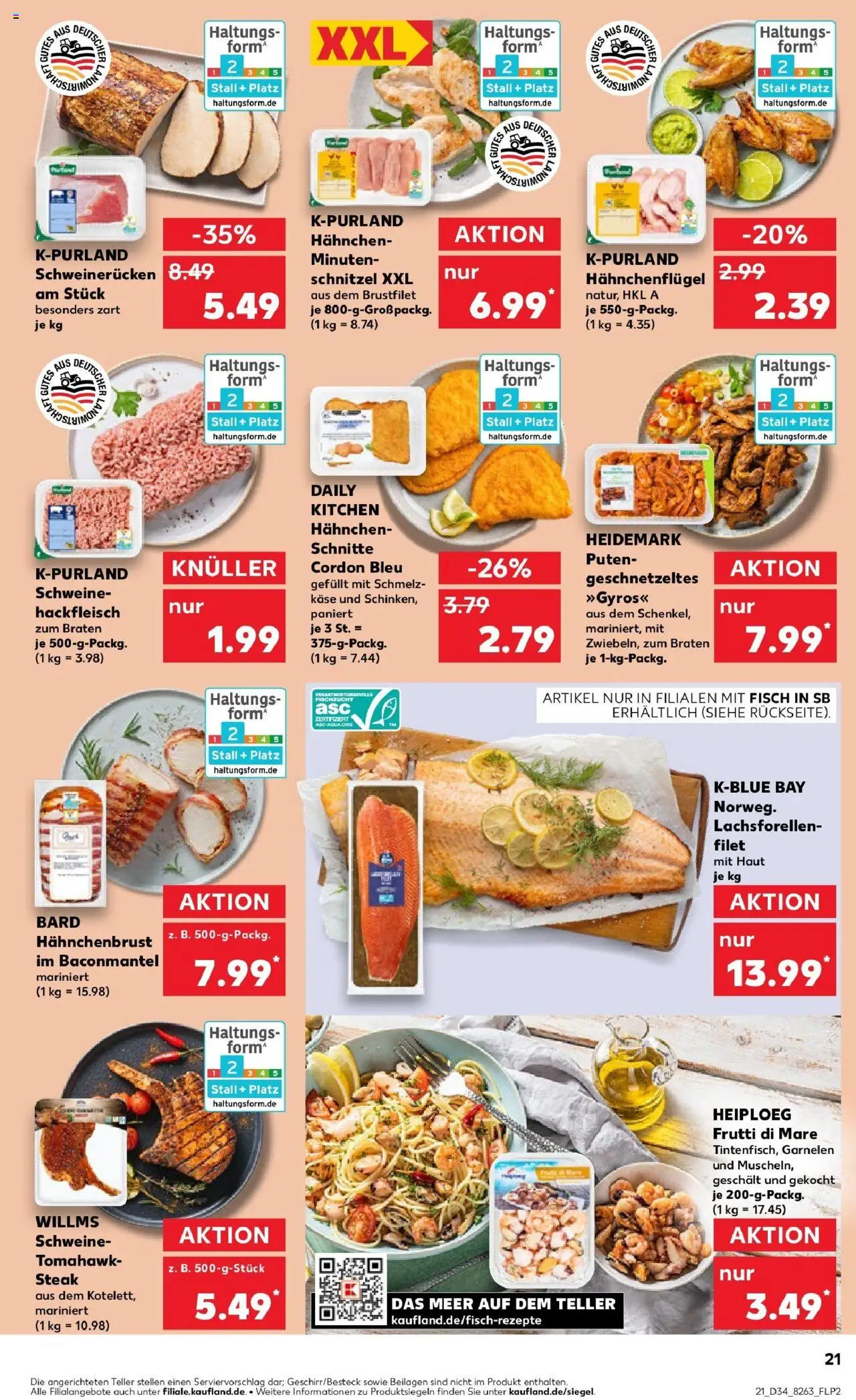 Kaufland prospekt Heiligenroth	 - gültig ab dem 21.08.2025 | Seite: 21 | Produkte: Garnelen, Schweinerucken, Hackfleisch, Hahnchenbrust