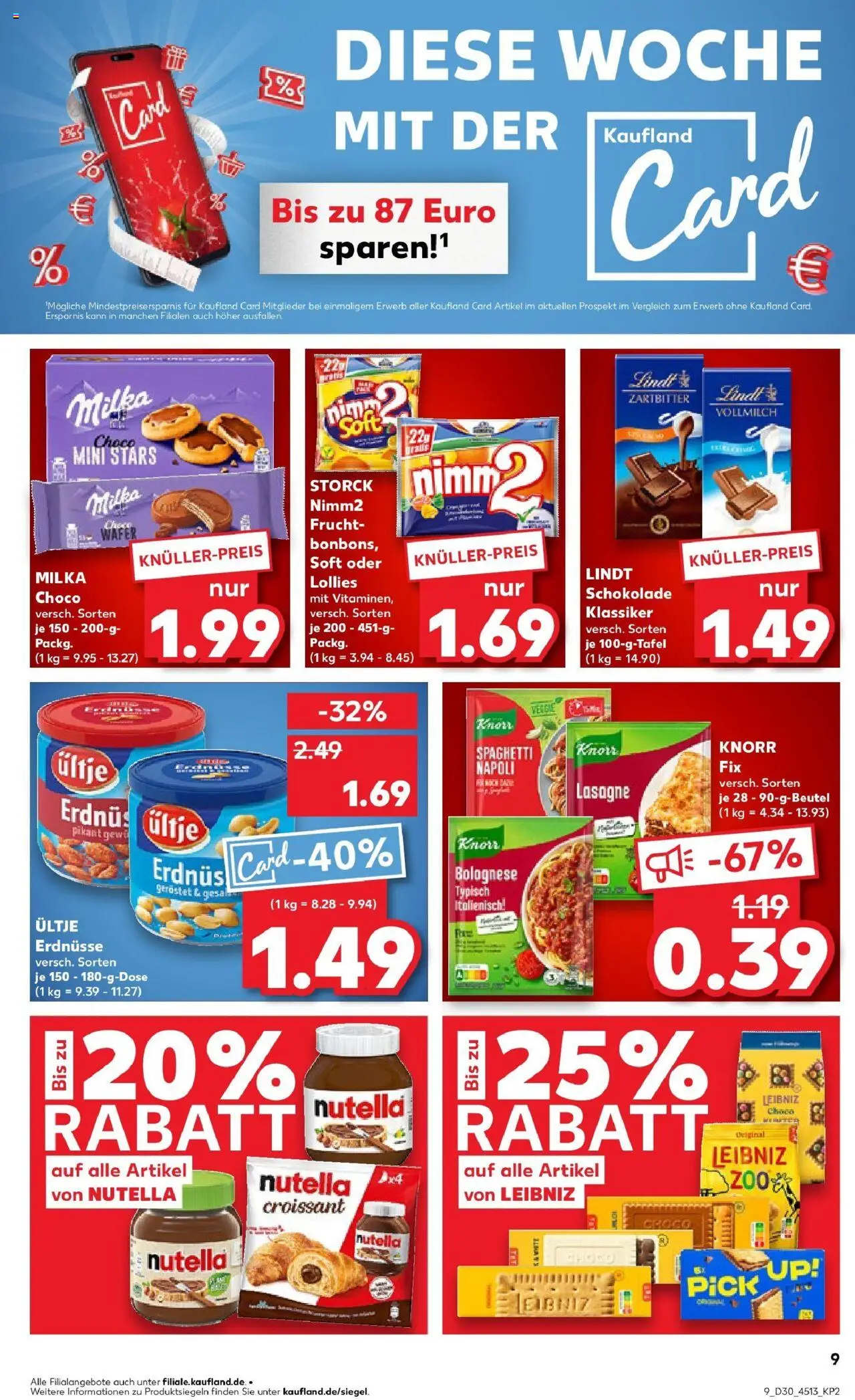Kaufland prospekt Vilshofen An Der Donau	 - gültig ab dem 24.07.2025 | Seite: 9 | Produkte: Knorr fix, Erdnüsse, Schokolade, Lindt