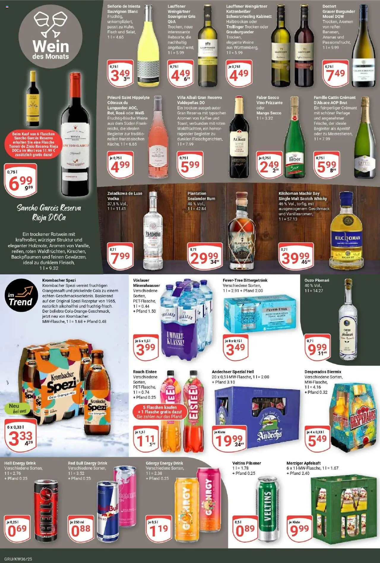 Globus prospekt Grünstadt	 – gültig ab 01.09.2025 | Seite: 18 | Produkte: Whisky, Orangensaft, Desperados, Ouzo plomari