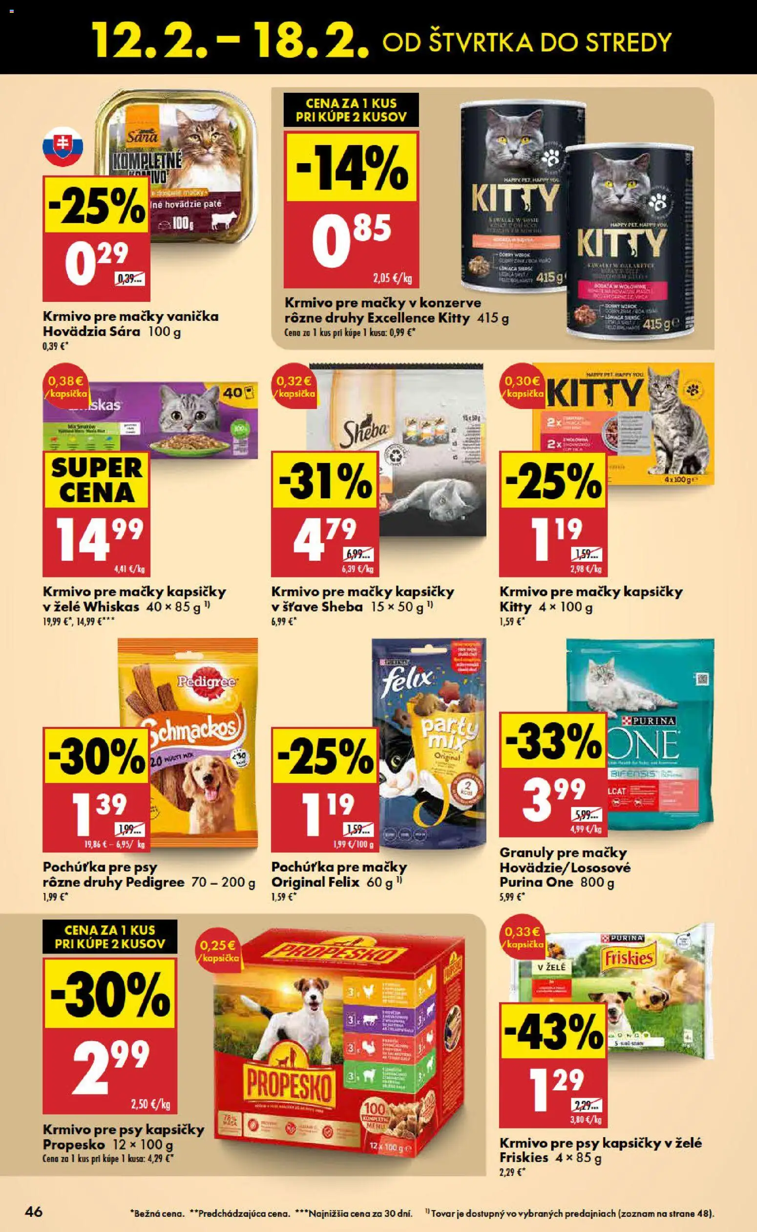 Nové Biedronka akcie – leták je platný od 12.02.2026 | Strana: 46 | Produkty: Felix, Friskies, Whiskas