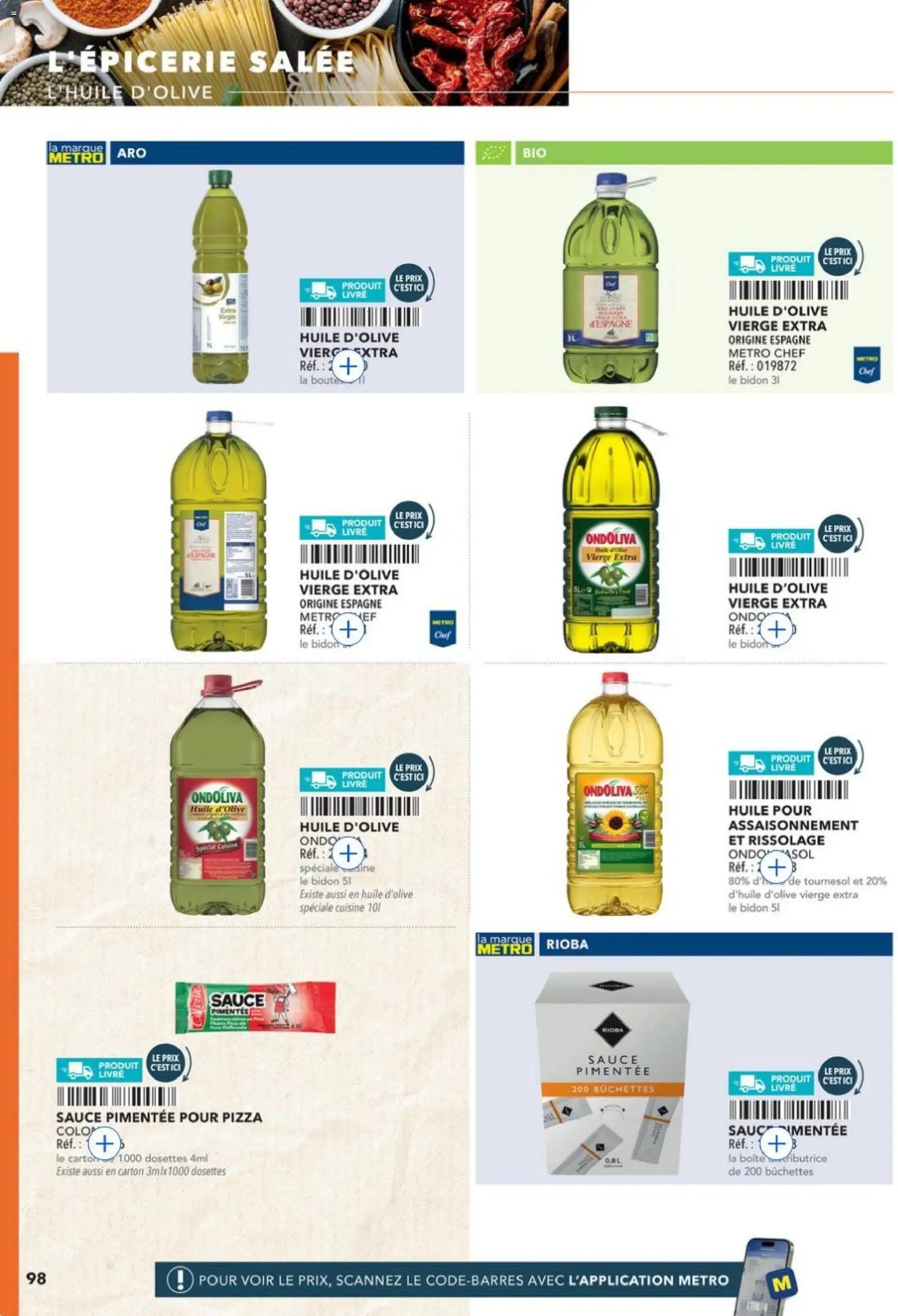 {H1} | Page: 98 | Produits: Huile d'olive vierge, Huile D'olive, Pizza, Livre