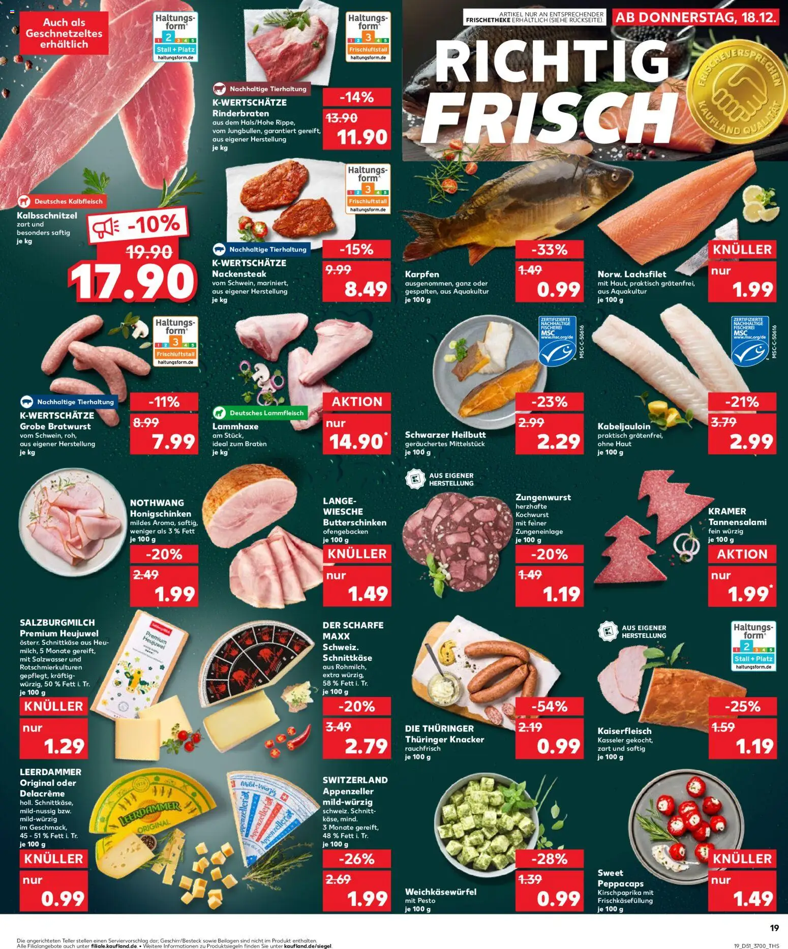 Kaufland prospekt Rostock	 – gültig ab 21.12.2025 | Seite: 19 | Produkte: Butter, Bratwurst, Salami, Steak