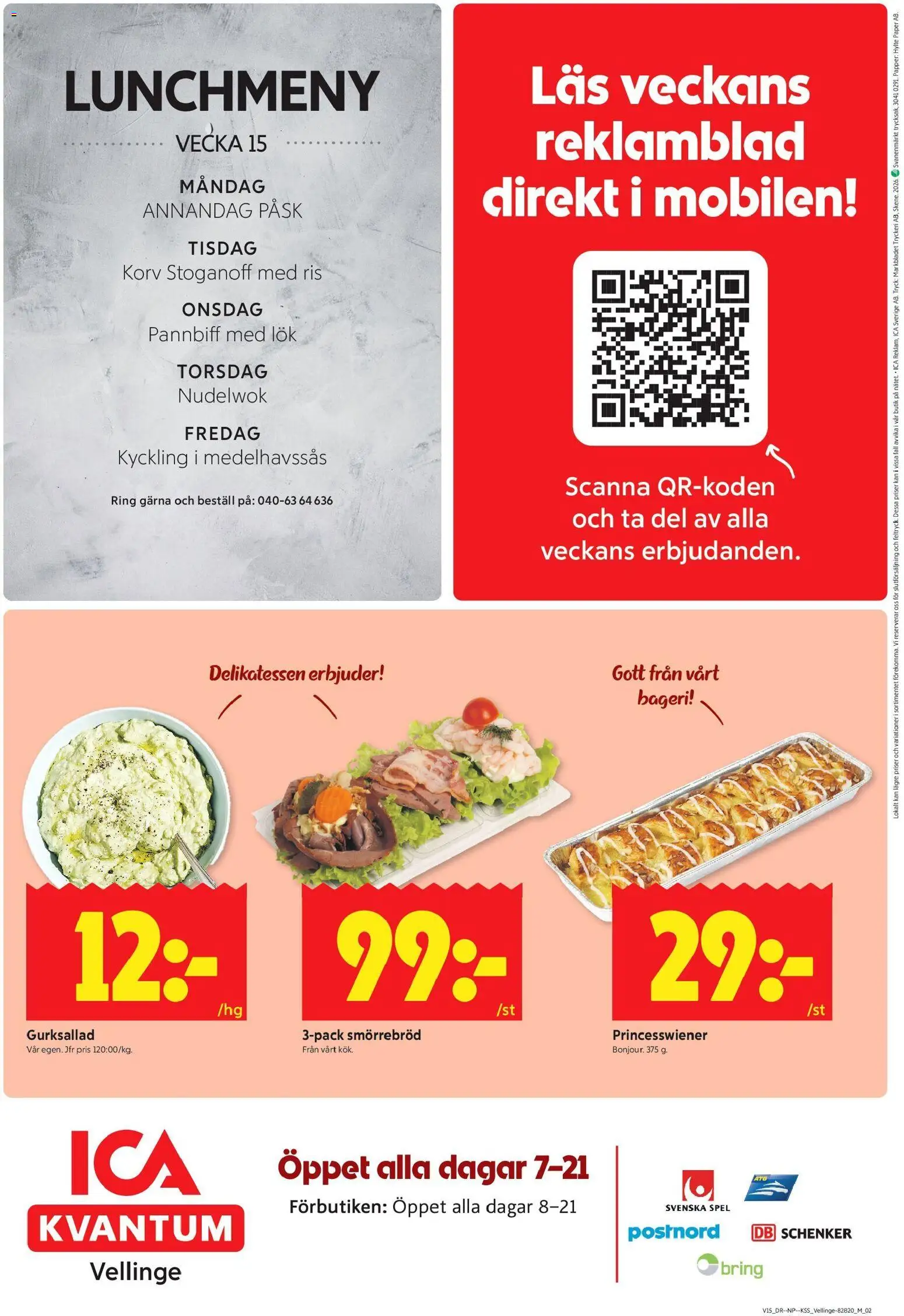 ICA Kvantum reklamblad aktuell från 06.04.2026 | Sida: 8 | Produkter: Bageri, Ring, Ris, Spel