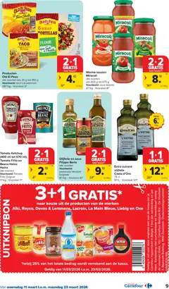 Carrefour folder week 11 - Voorbeeld van een folder van Carrefour, geldig van 11.03.2026 | Pagina: 9 | Producten: Olijfolie, Taco, Saus, La