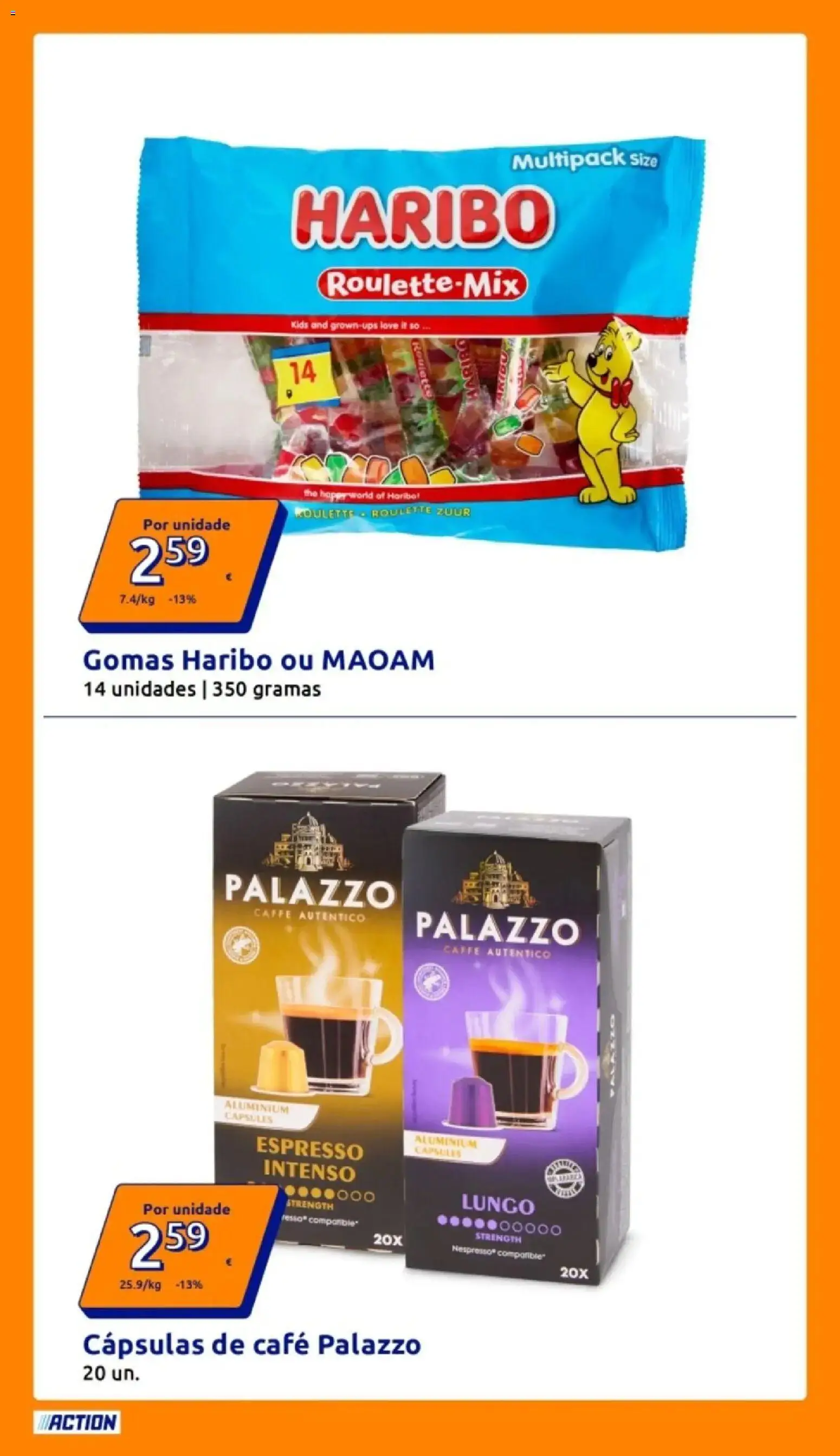 Action - Preços extremamente baixos │ válido de 25.02.2026 | Página: 4 | Produtos: Nespresso, Gomas haribo, Café, Gomas