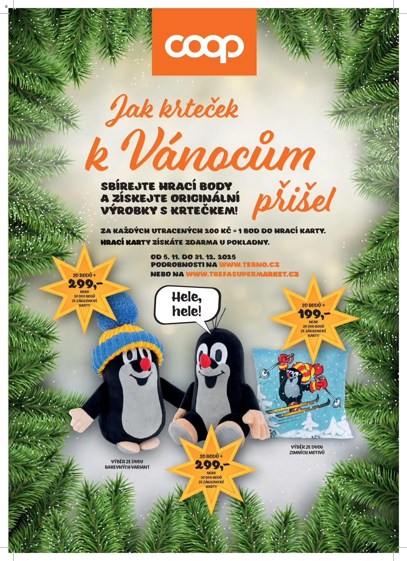 Trefa leták - Jak krteček k Vánocům přišel od 05.11.2025 | Strana: 1 | Produkty: Karty, Body