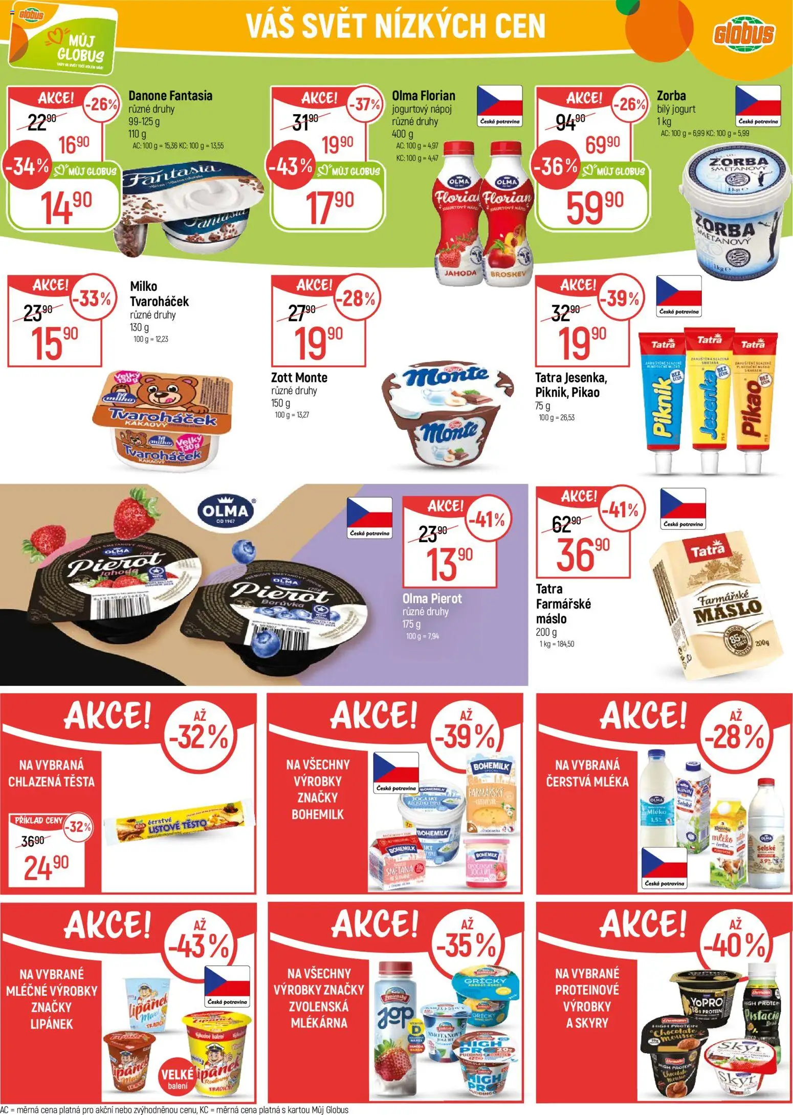 Globus leták - Plzeň od 14.01.2026 | Strana: 22 | Produkty: Globus, Mléko, Jogurt, Listové těsto