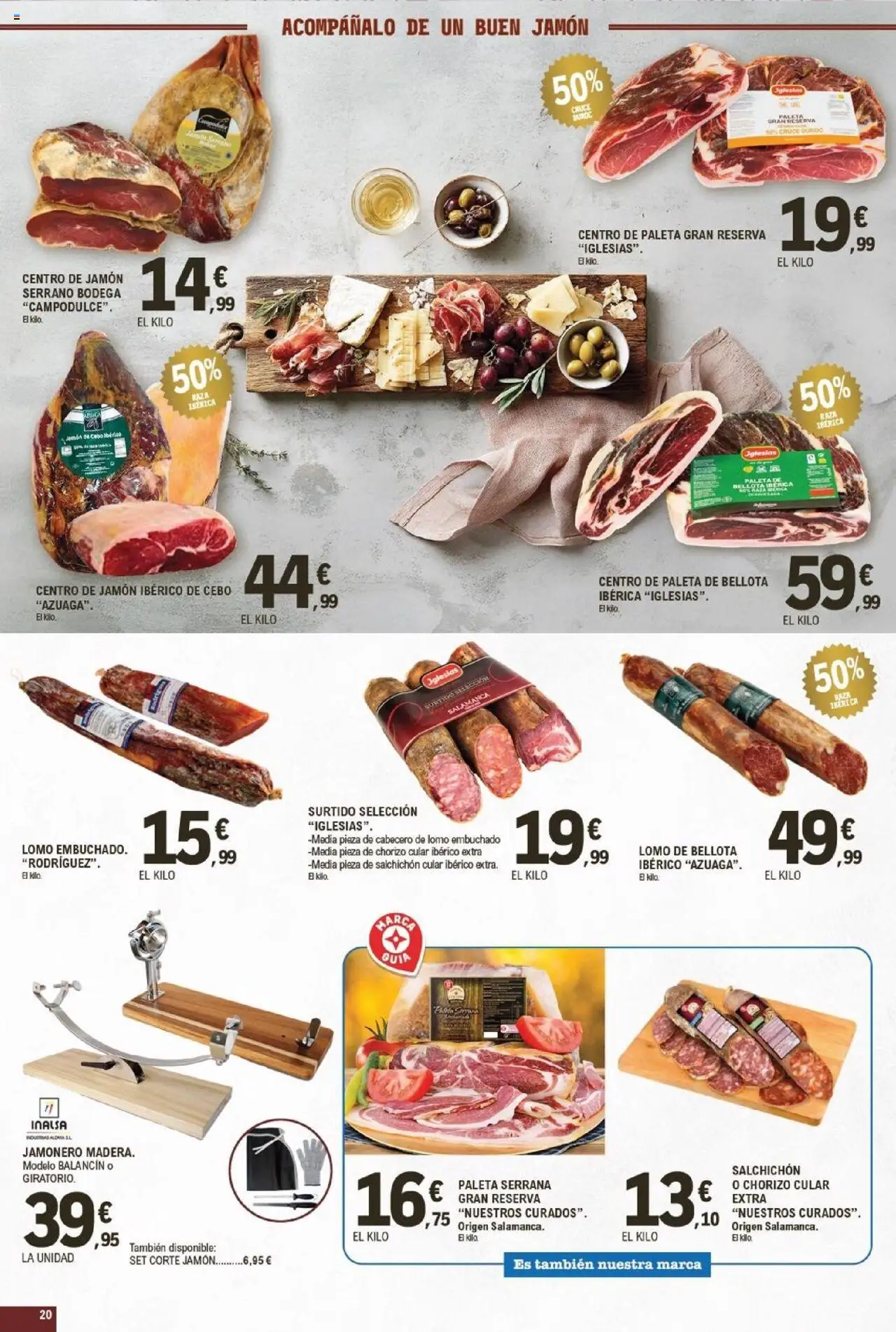 E.Leclerc folleto │ válido desde el 24.09.2025 | Página: 20 | Productos: Jamón serrano, Jamón ibérico, Jamón
