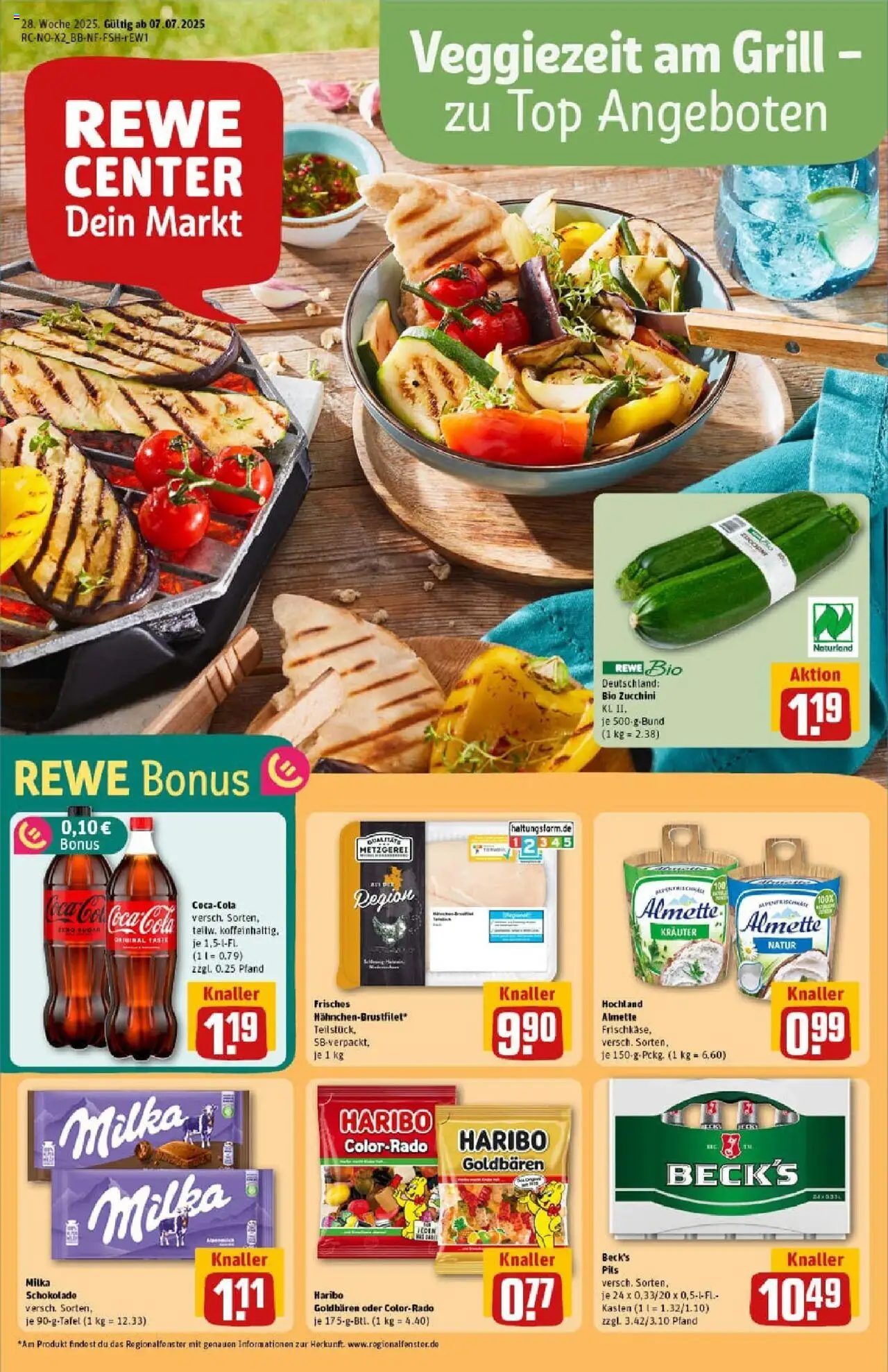 Rewe prospekt Lübeck	 - gültig ab dem 06.07.2025 | Seite: 1 | Produkte: Grill, Almette, Cola, Pils
