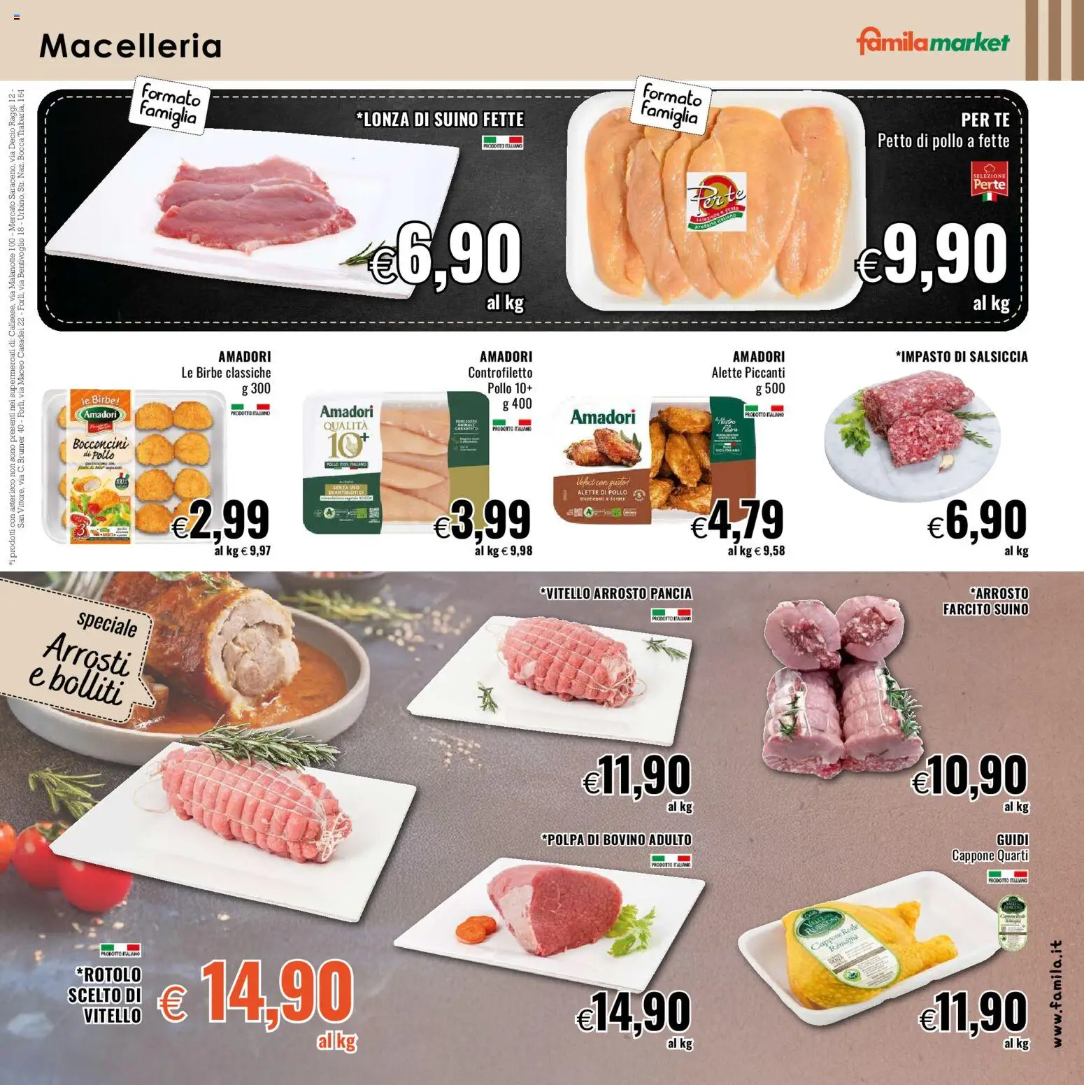 Volantino Famila del 22.01.2026 | Pagina: 3 | Prodotti: Bovino, Arrosto, Pollo, Suino
