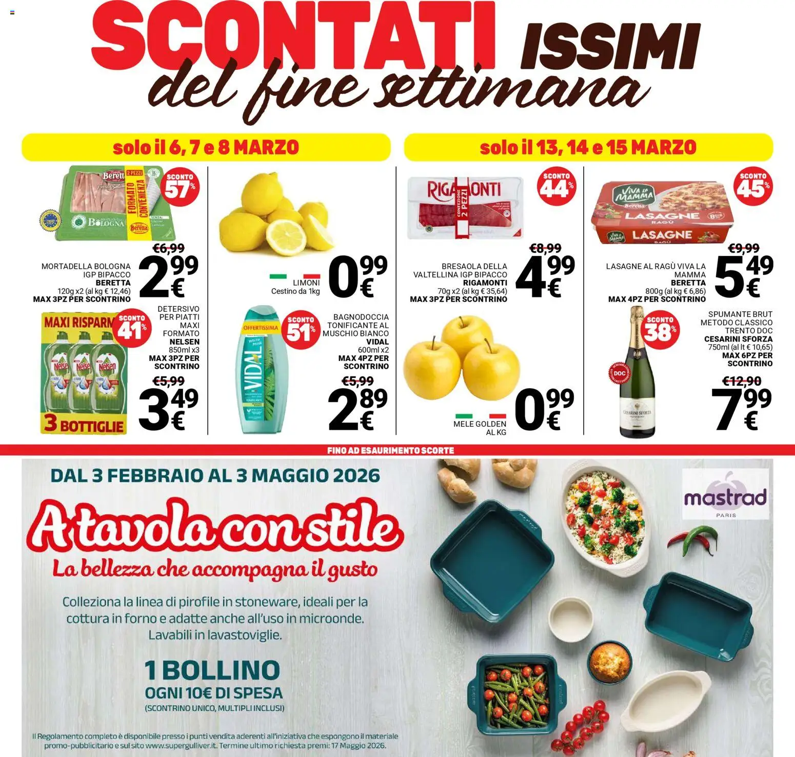 Volantino Gulliver del 06.03.2026 | Pagina: 24 | Prodotti: Mele, Bresaola, Spumante, Mortadella