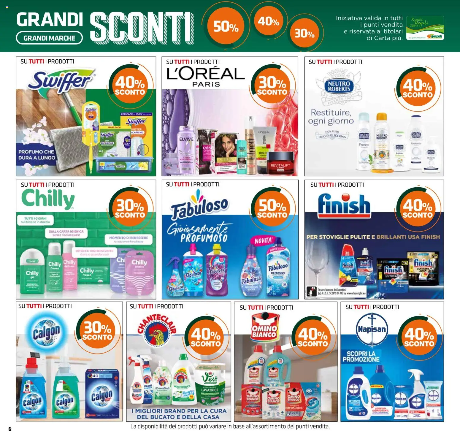 Volantino Superconti del 12.02.2026 | Pagina: 6 | Prodotti: Carta igienica, Lavatrice, Doccia, Profumo