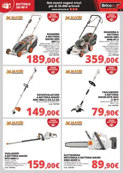 Anteprima del volantino Brico io volantino Macchine da giardino valido a partire dal 30.03.2026 | Pagina: 6 | Prodotti: Tagliasiepi, Decespugliatore, Motosega, Batteria