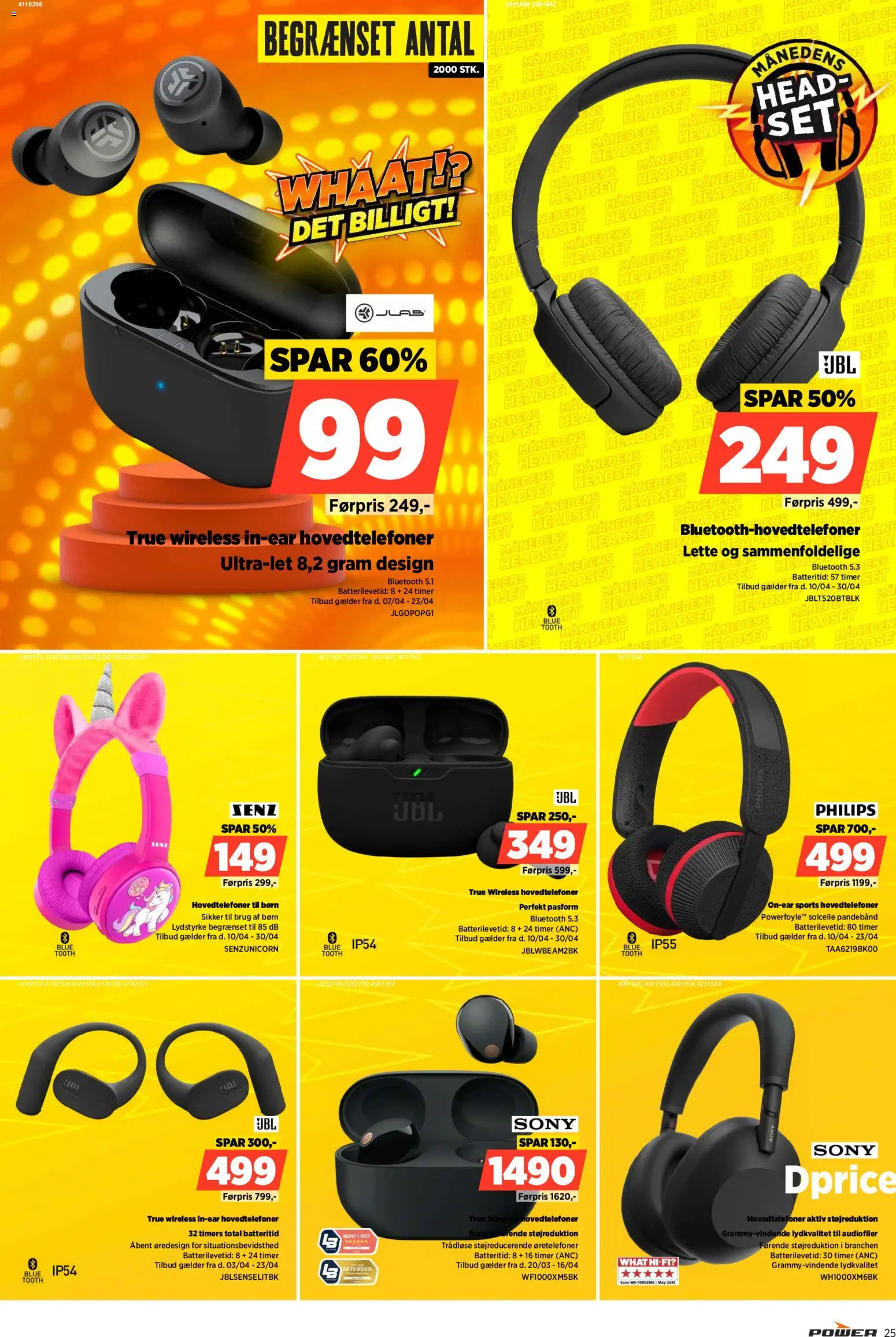 Power tilbudsavis – gyldig fra 10.04.2026 | Side: 25 | Produkter: Hovedtelefoner, Bad, Hifi