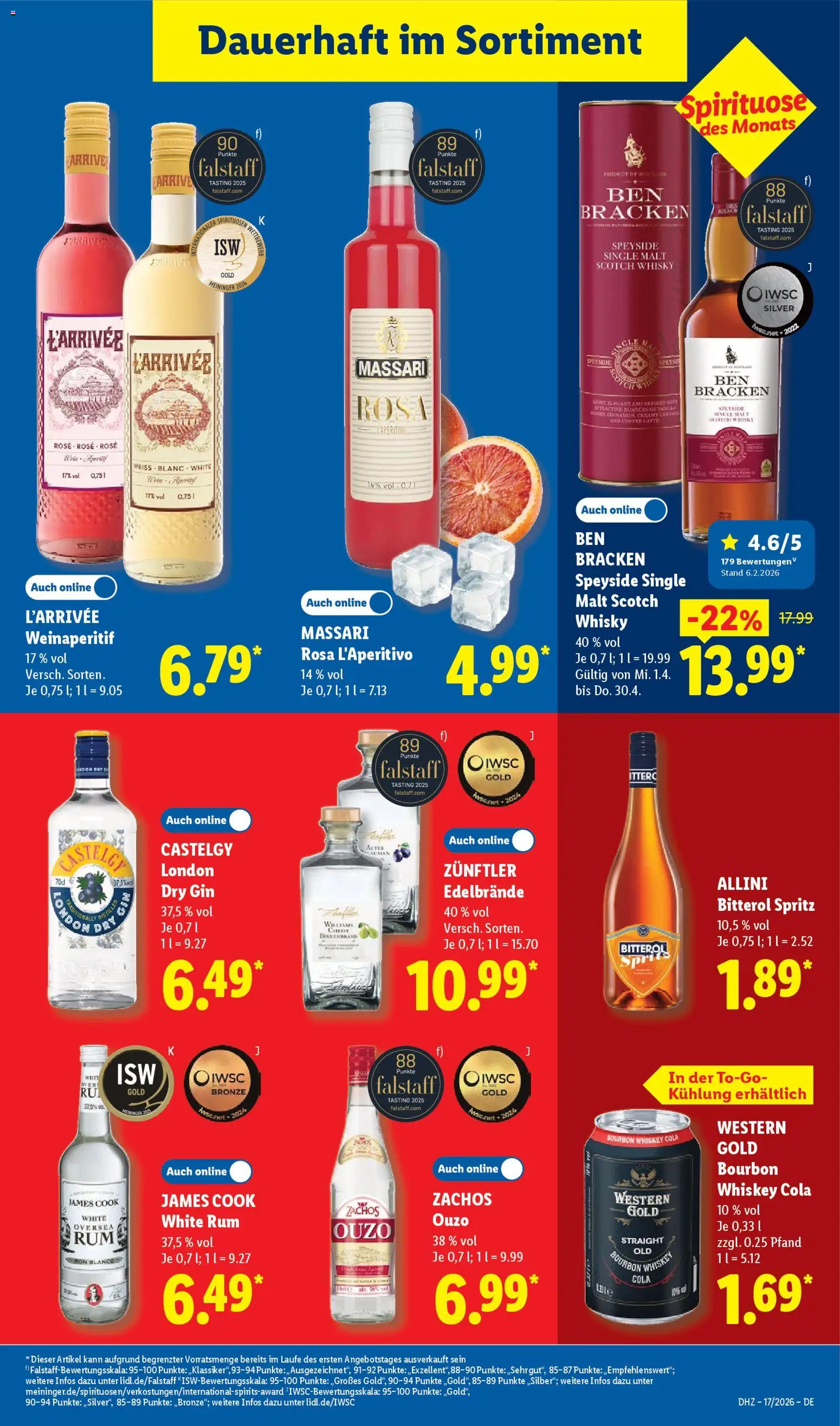 Lidl Prospekt – gültig ab 20.04.2026 | Seite: 31 | Produkte: Ouzo, Rum, Bourbon, Gin