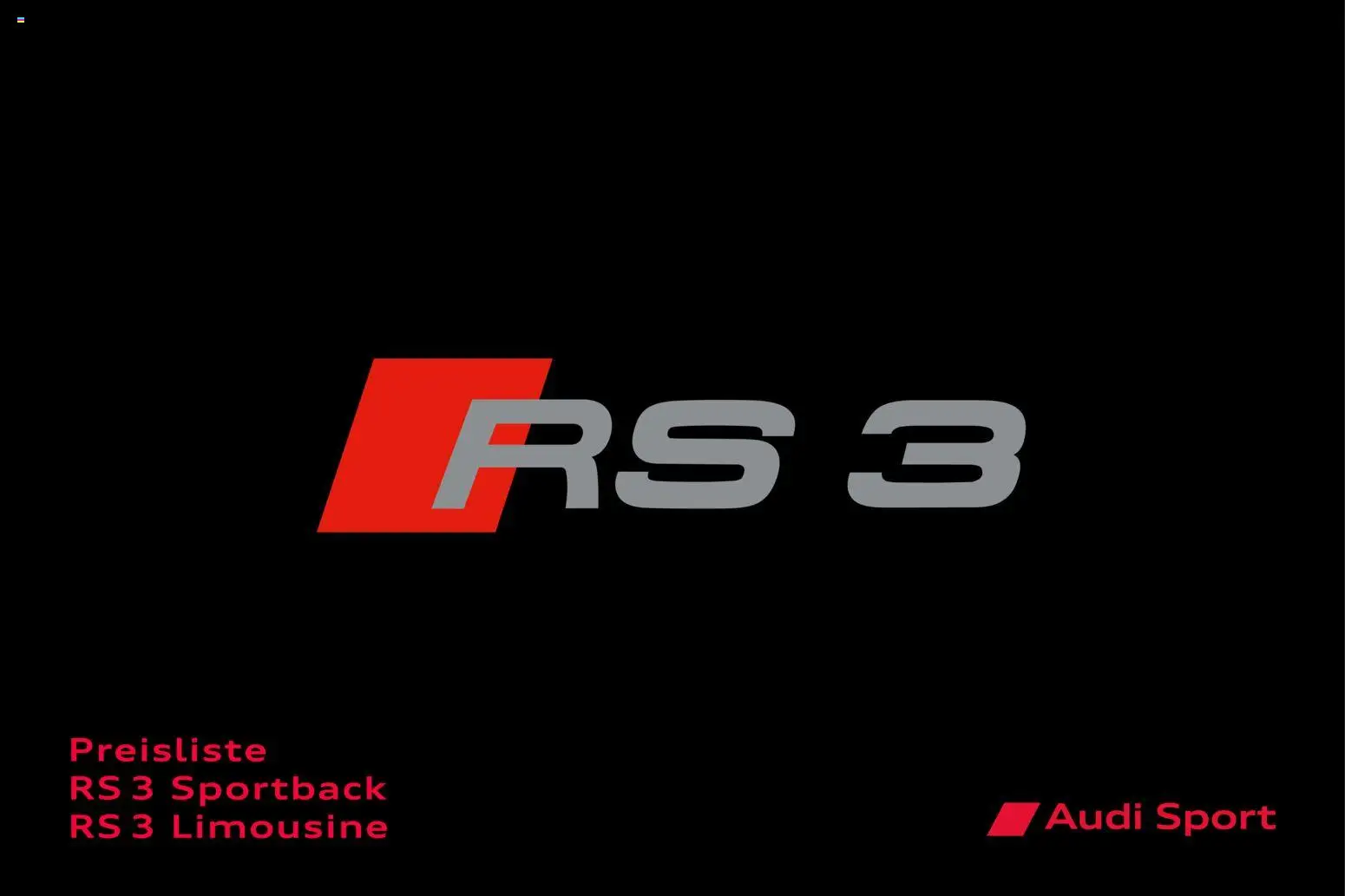 Audi RS 3 Sportback / RS 3 Limousine – gültig ab 28.10.2025 | Seite: 1