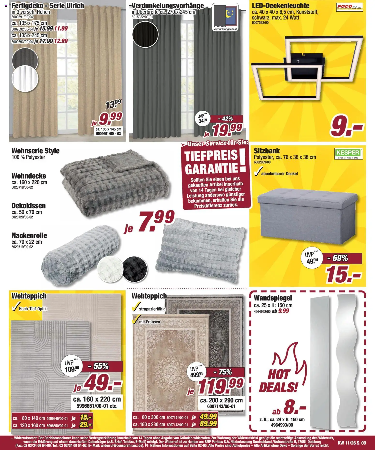 Poco Prospekt 	 – gültig ab 08.03.2026 | Seite: 9 | Produkte: Sitzbank, Wandspiegel