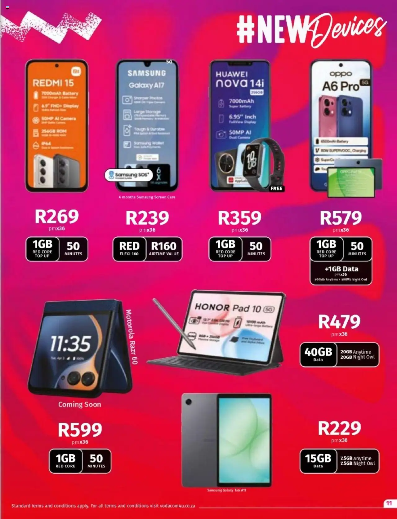New Vodacom catalogue – valid from 07.10.2025 | Page: 11 | Products: Data, Camera, Battery