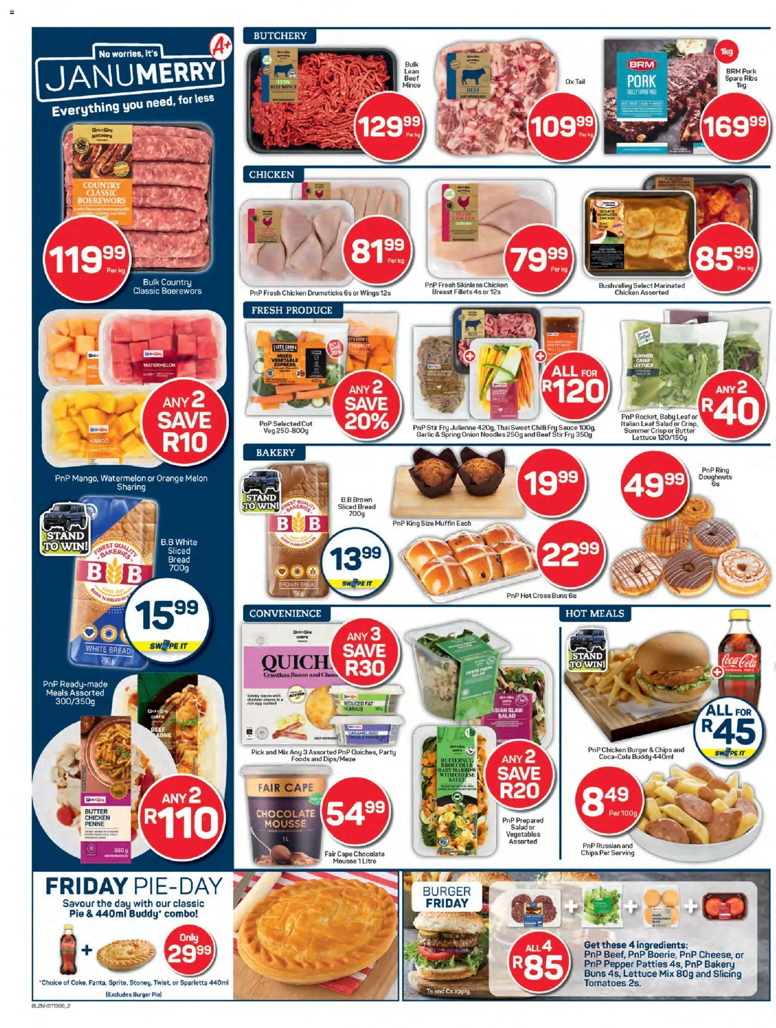 New Pick n Pay catalogue – valid from 23.01.2026 | Page: 2 | Products: Boerewors, Beef, Pasta, Pepper