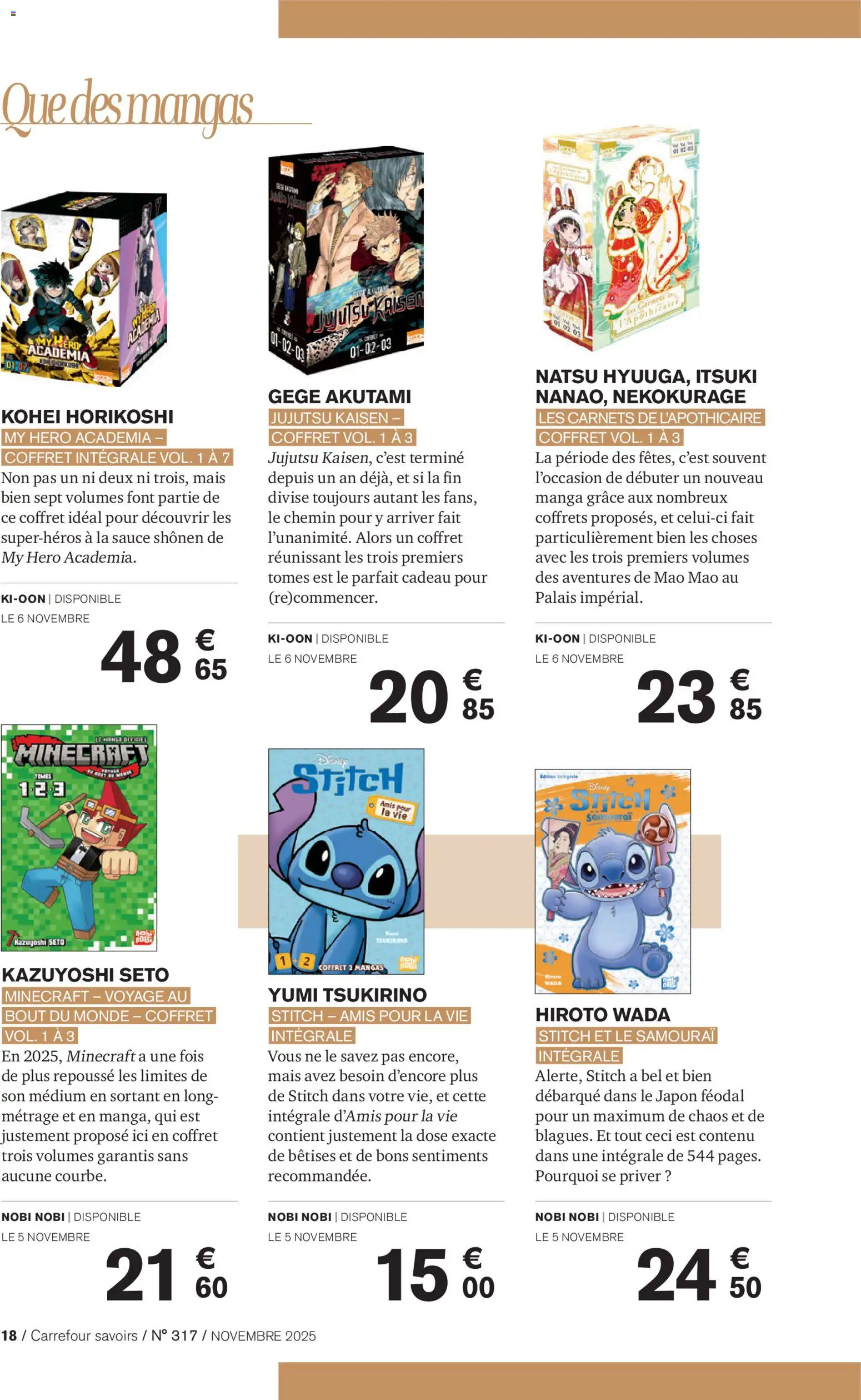 {H1} | Page: 18 | Produits: Carnets, Manga, Mais